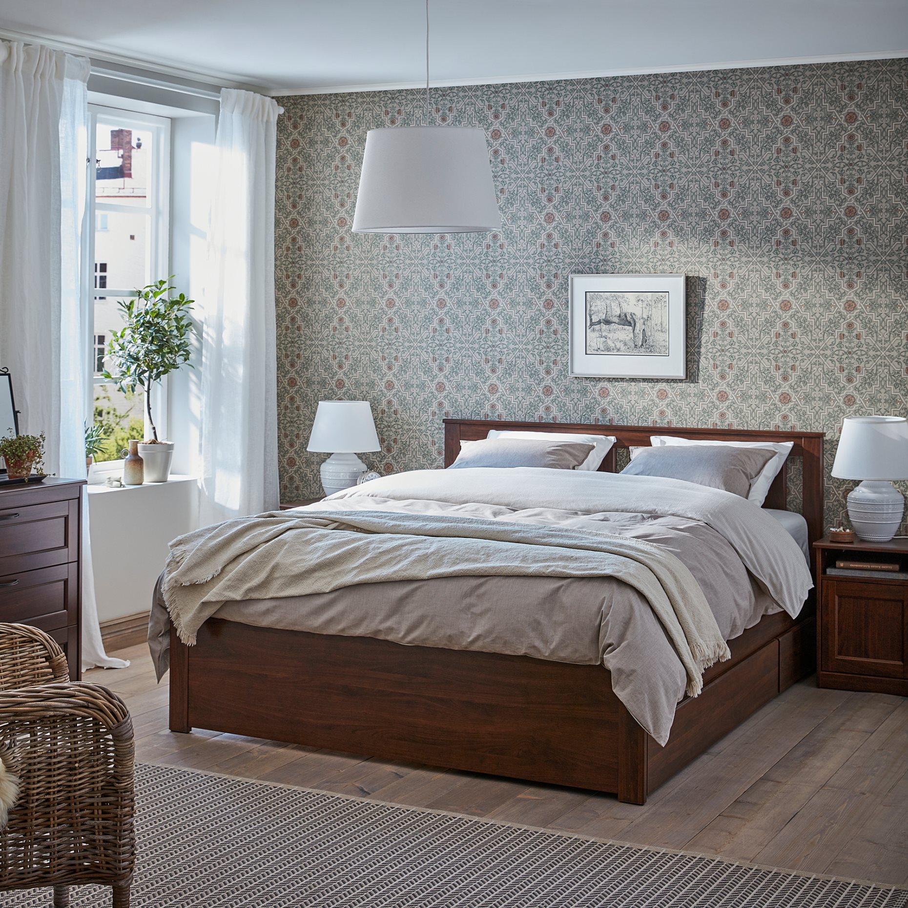 SONGESAND, bed frame with 2 storage boxes, 140X200 cm, 692.411.01