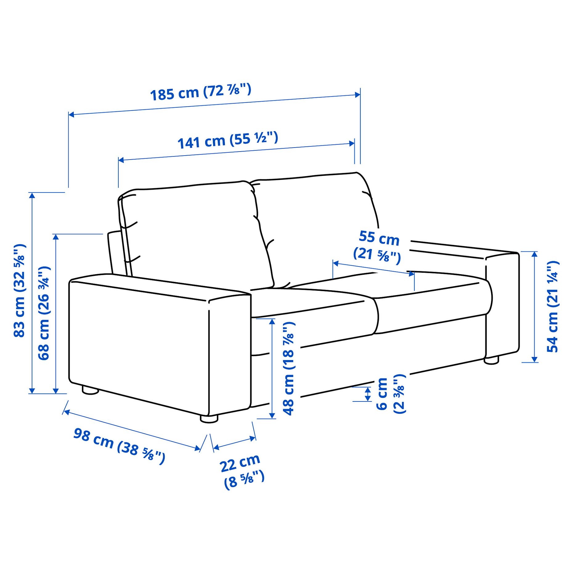 VIMLE, 2-seat sofa with wide armrests, 694.005.43