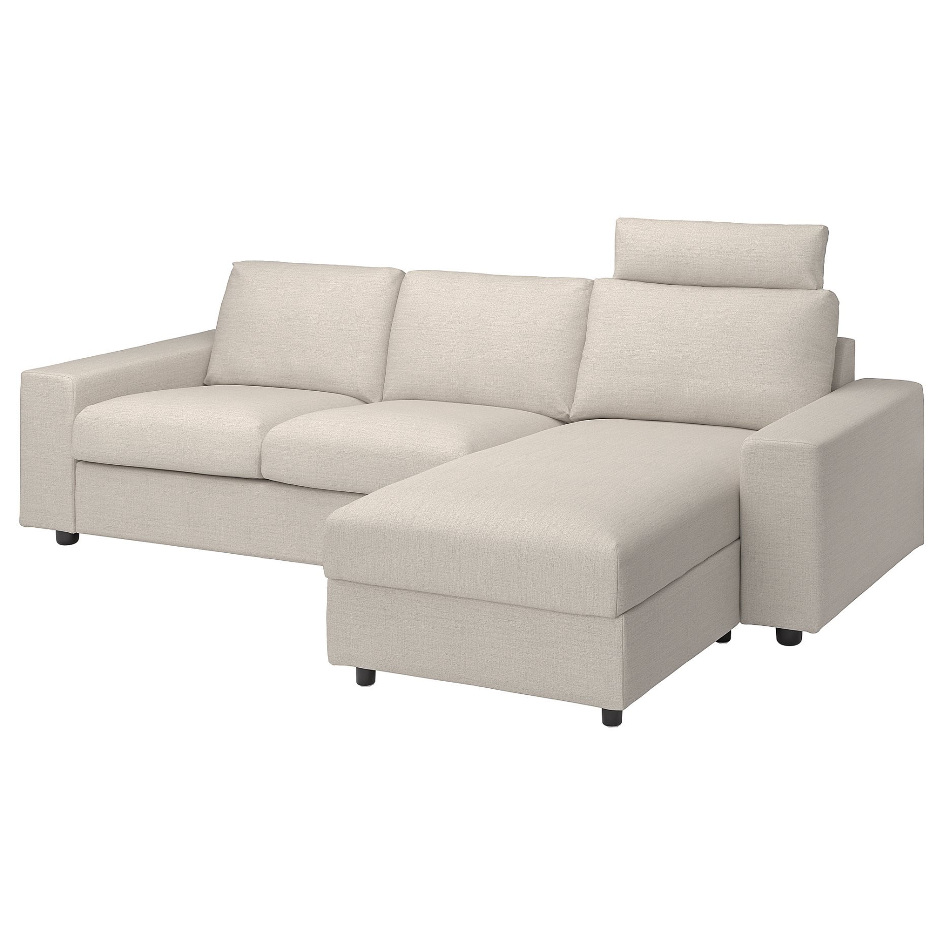 VIMLE, 3-seat sofa with chaise longue with headrest with wide armrests, 694.013.02