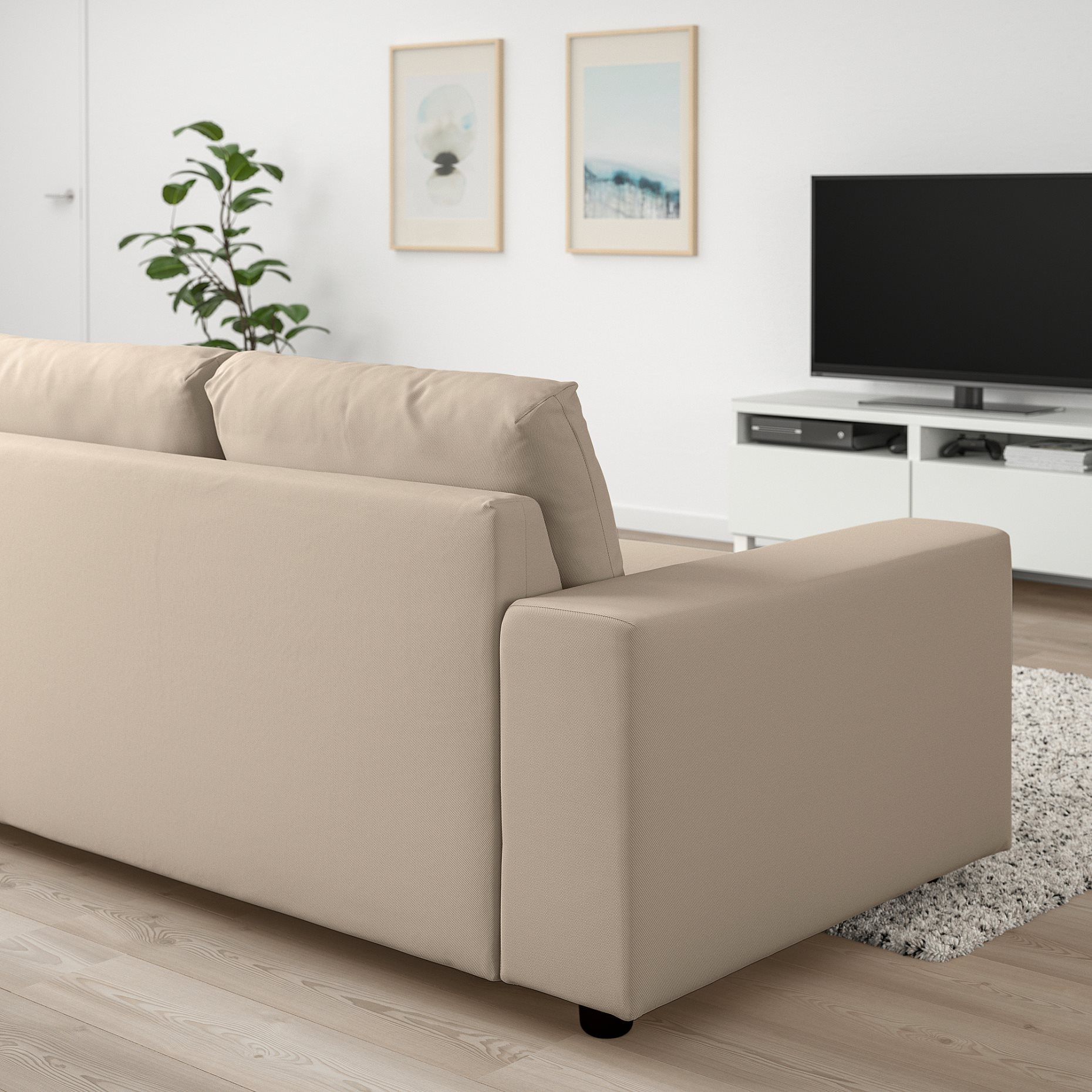 VIMLE, corner sofa, 5-seat with wide armrests, 694.018.06