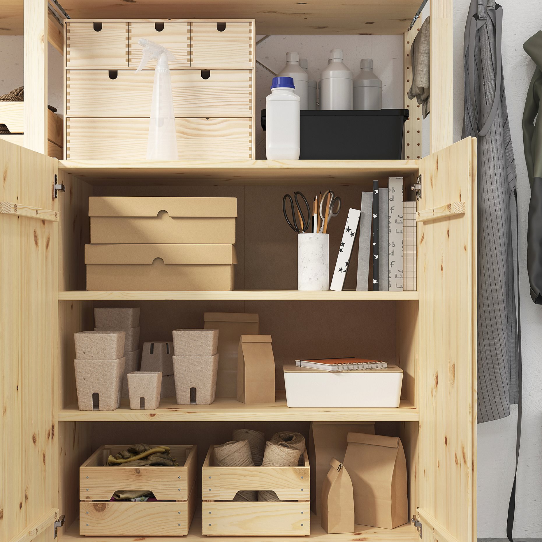 IVAR, 2 sections/shelves/cabinet, 174x50x179 cm, 694.070.59