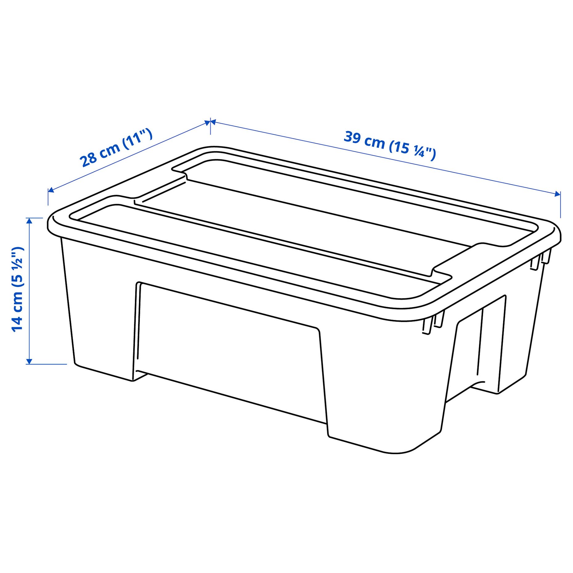 SAMLA, box with lid, 39x28x14 cm/11 l, 694.408.36