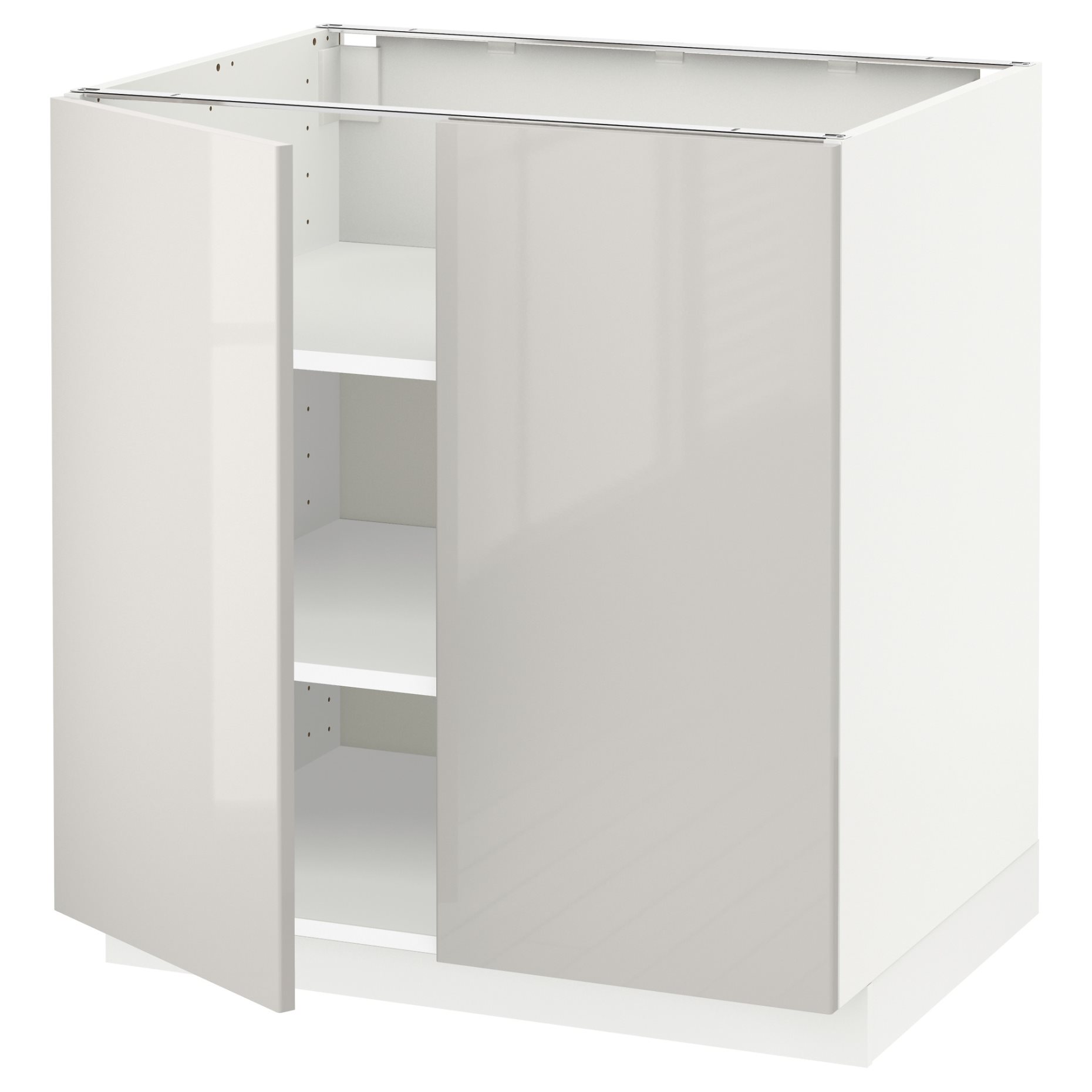 METOD, base cabinet with shelves/2 doors, 80x60 cm, 694.550.31