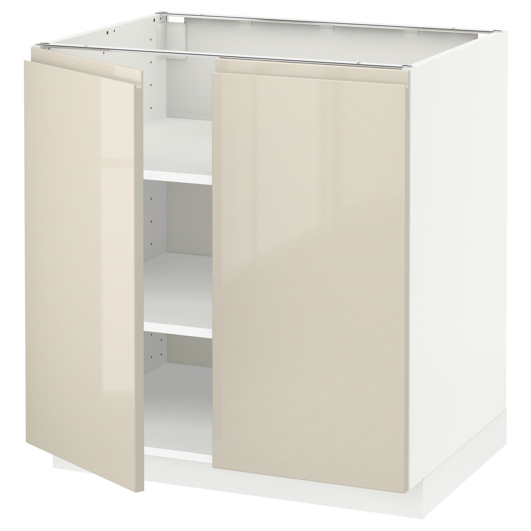 METOD, base cabinet with shelves/2 doors, 80x60 cm, 694.614.66