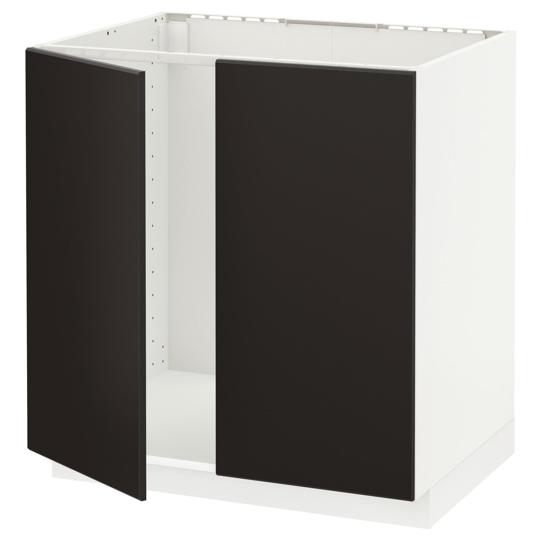 METOD, base cabinet for sink/2 doors, 80x60 cm, 694.637.00