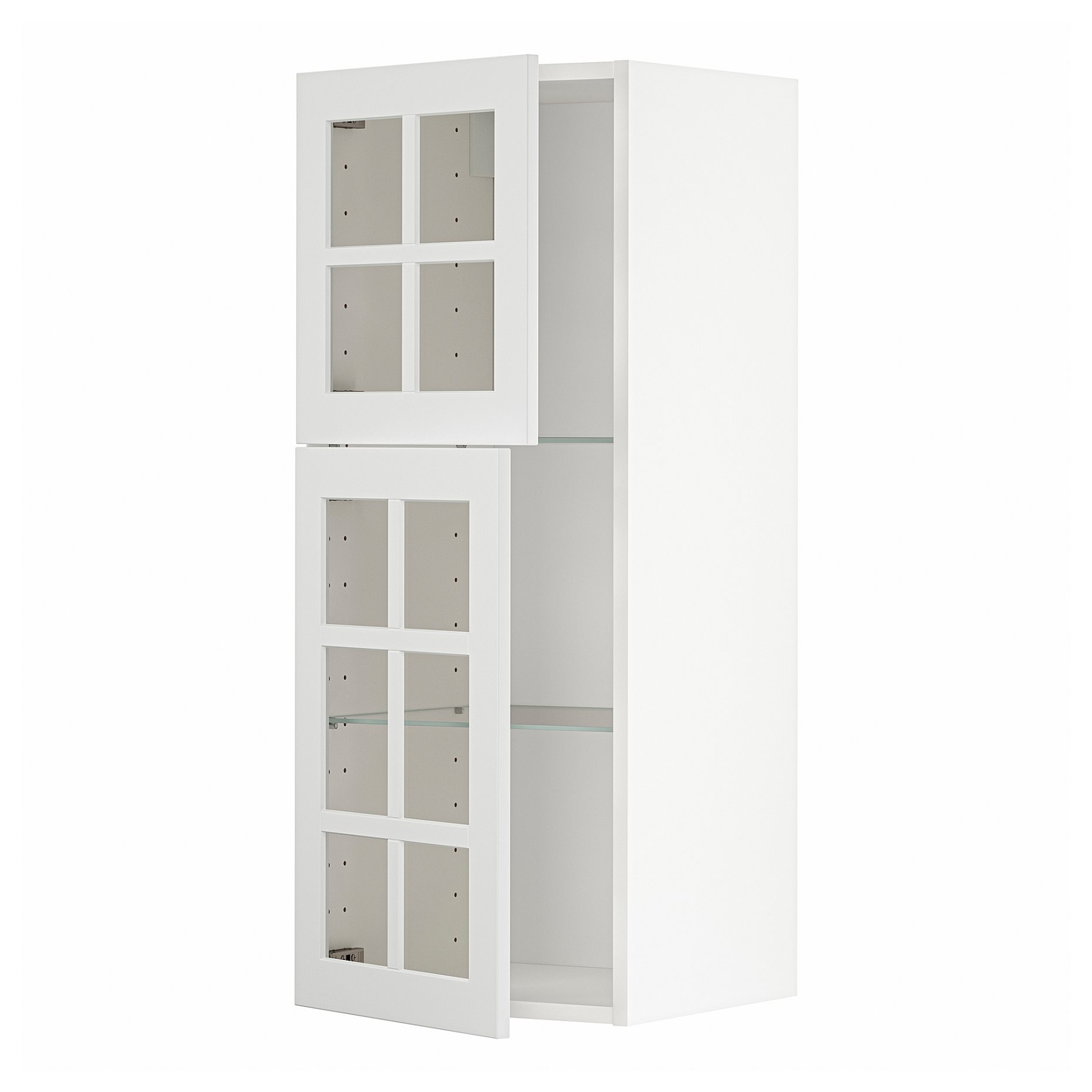METOD, ντουλάπι τοίχου με ράφια/2 γυάλινες πόρτες, 40x100 cm, 694.645.73