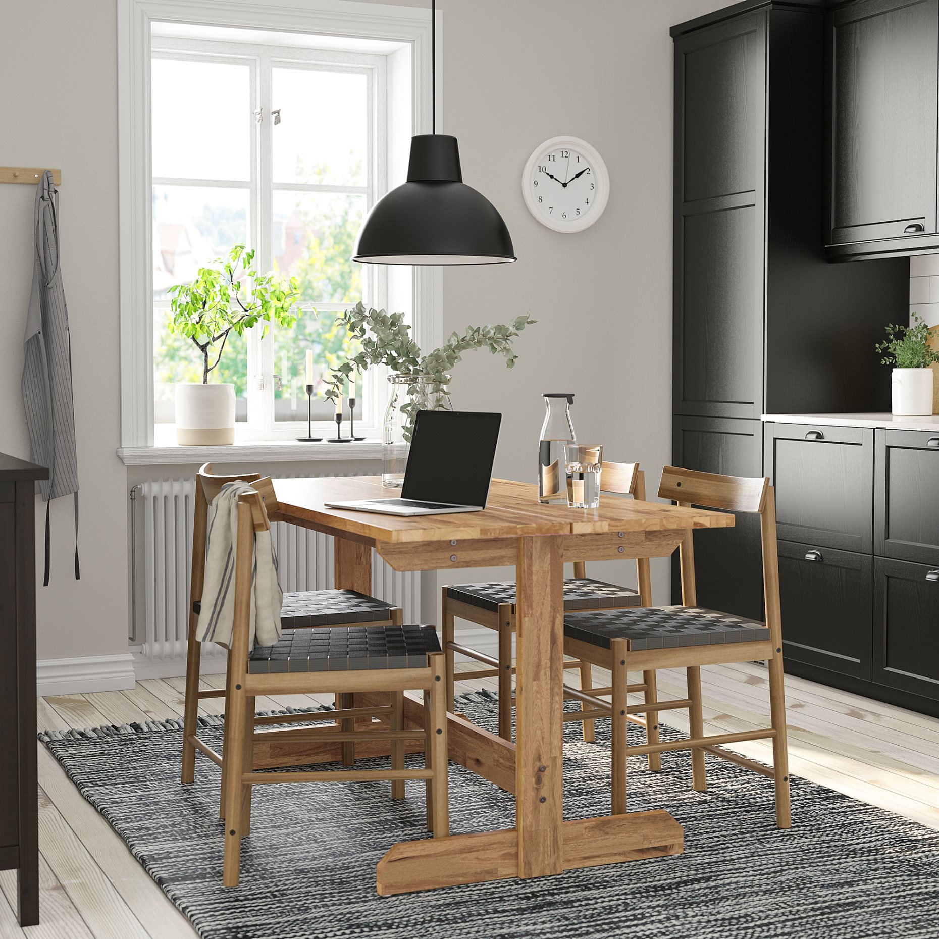 NACKANAS/NACKANAS, table and 4 chairs, 140 cm, 694.675.62