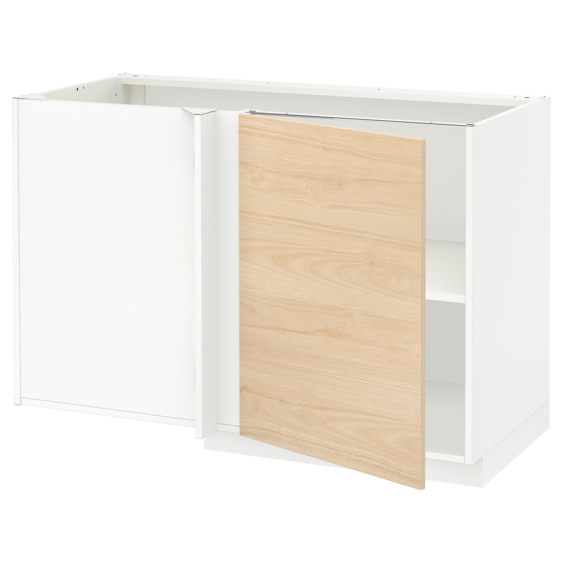METOD, corner base cabinet with shelf, 128x68 cm, 694.687.50