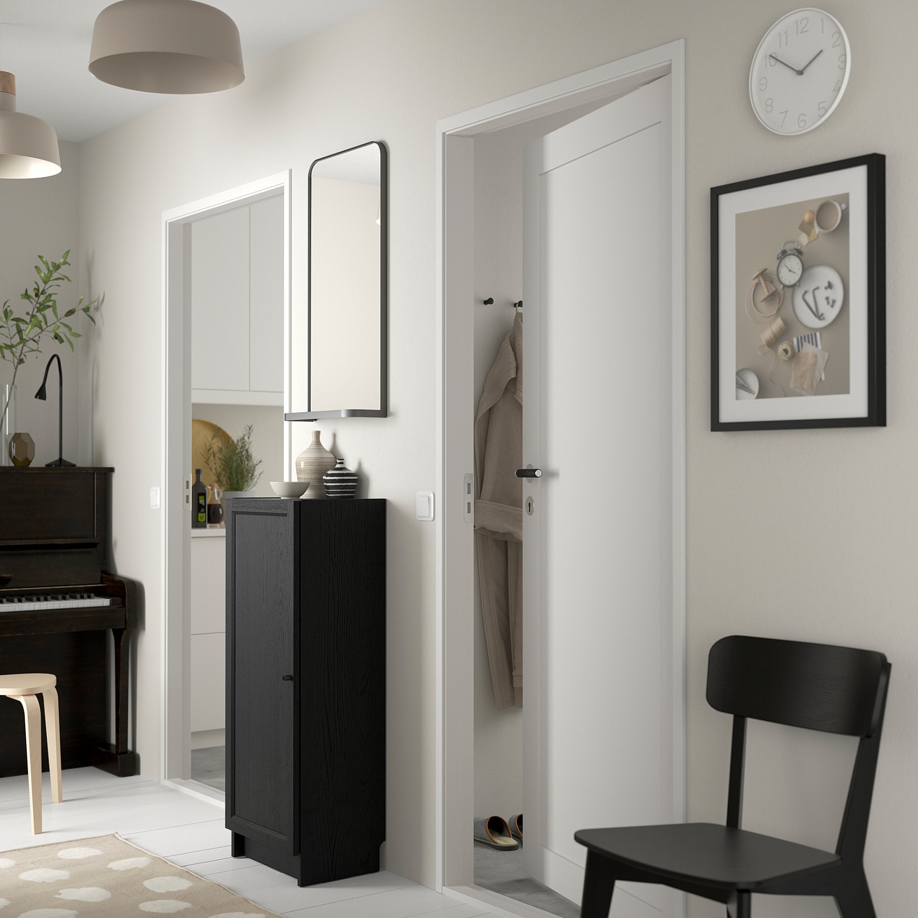 BILLY/OXBERG, bookcase with door, 40x30x106 cm, 694.832.89