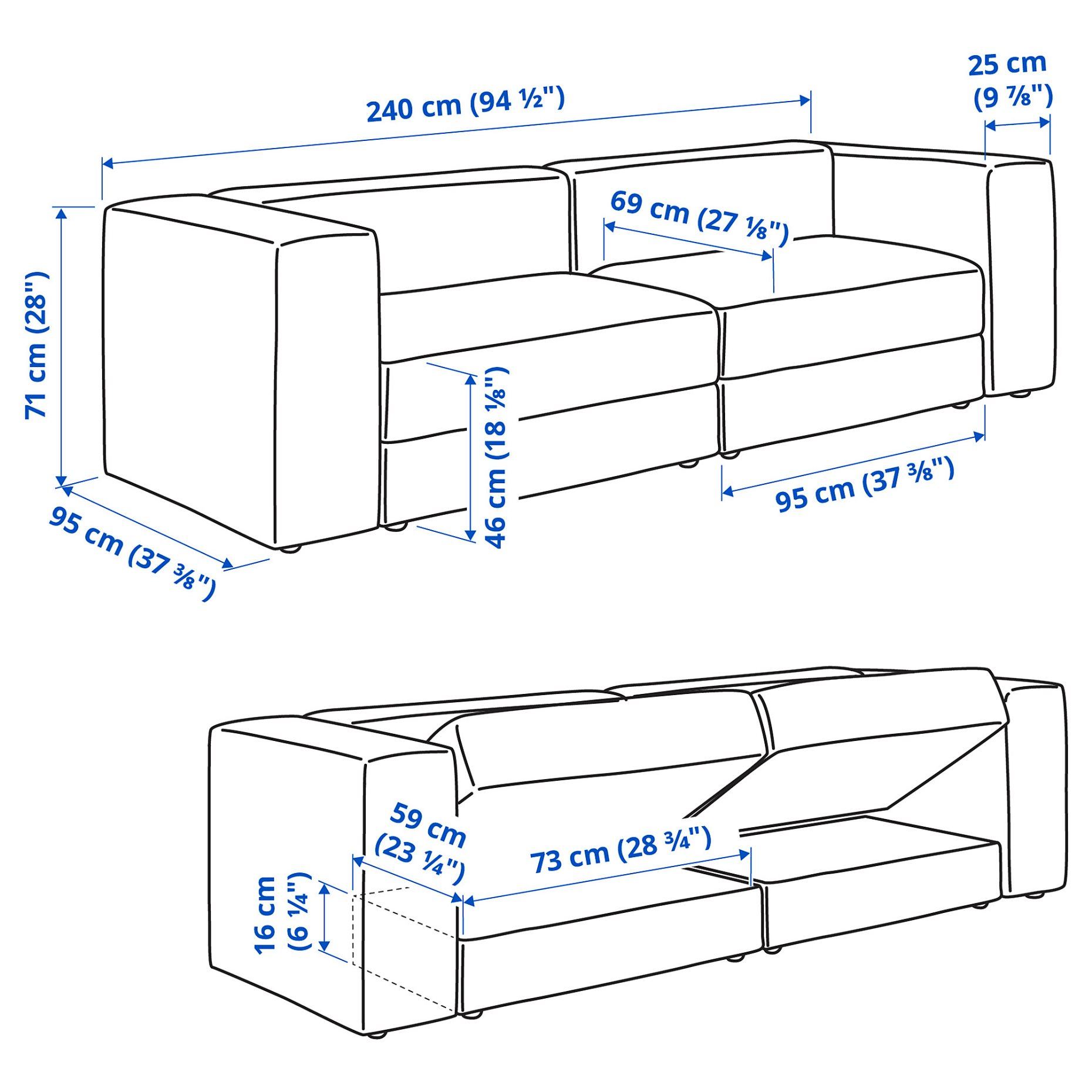 JÄTTEBO, 3-seat modular sofa, 694.851.27