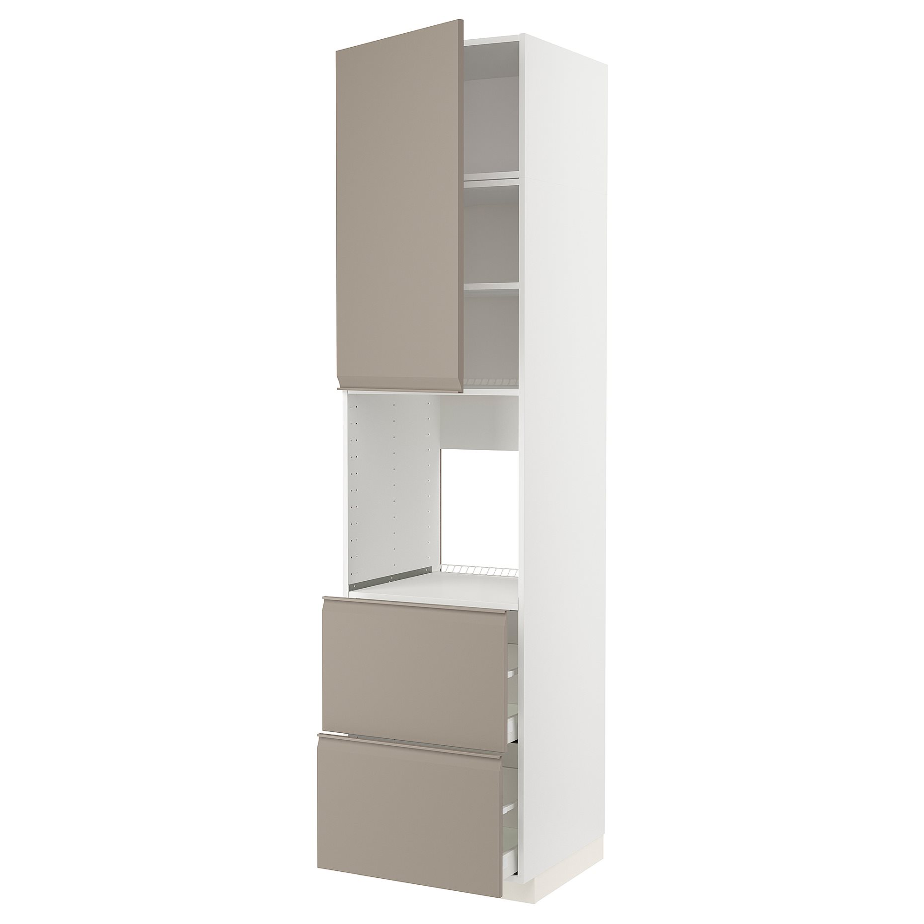 METOD, high cabinet for oven with door/2 drawers, 60x60x240 cm, 694.920.62