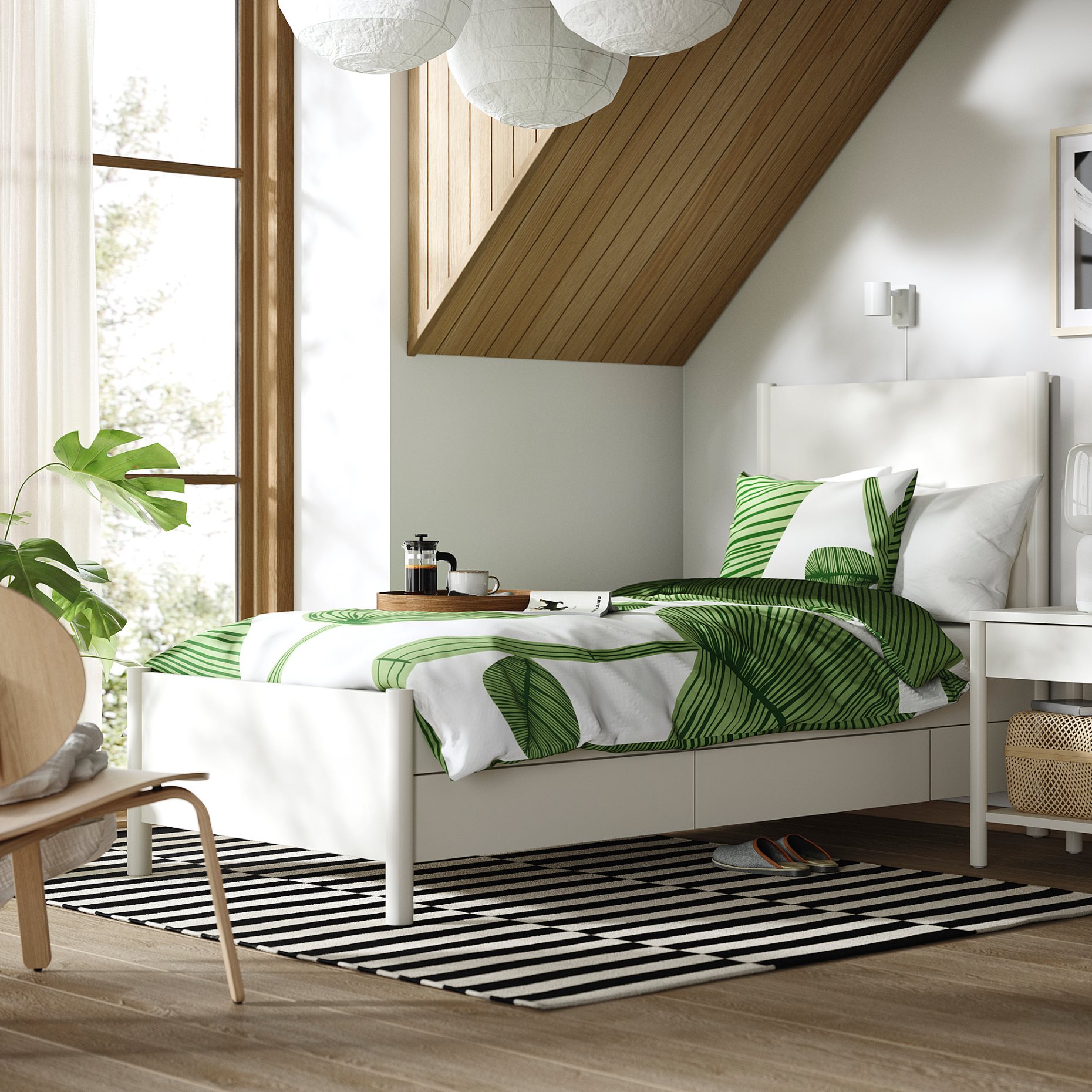 TONSTAD, bed frame with storage, 90x200 cm, 694.966.06
