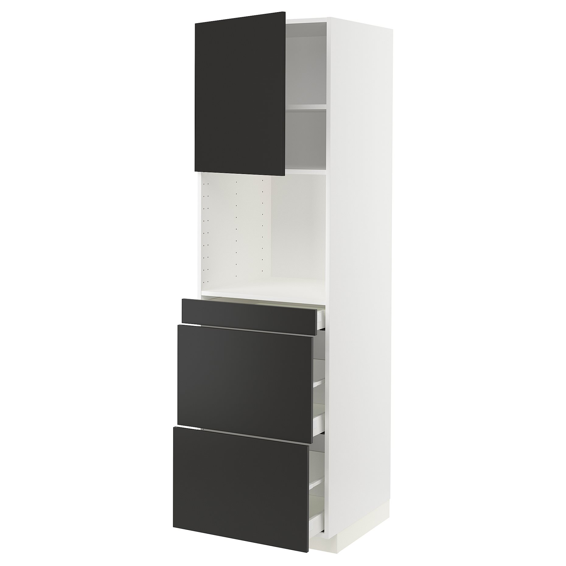 METOD, high cabinet for microwave combi with door/3 drawers, 60x60x200 cm, 694.983.42