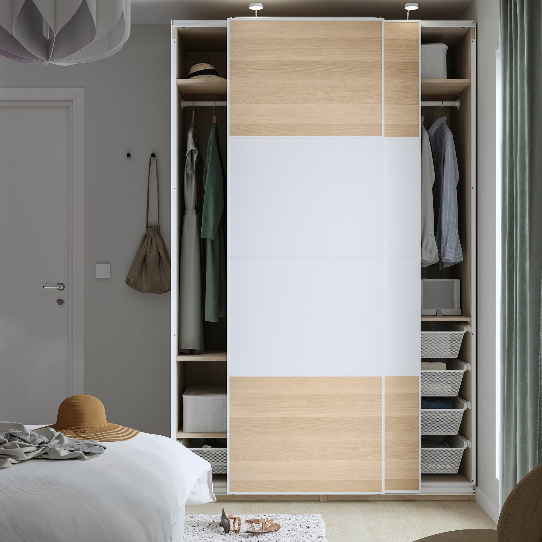 PAX/MEHAMN, wardrobe combination, 150x66x236 cm, 695.028.91