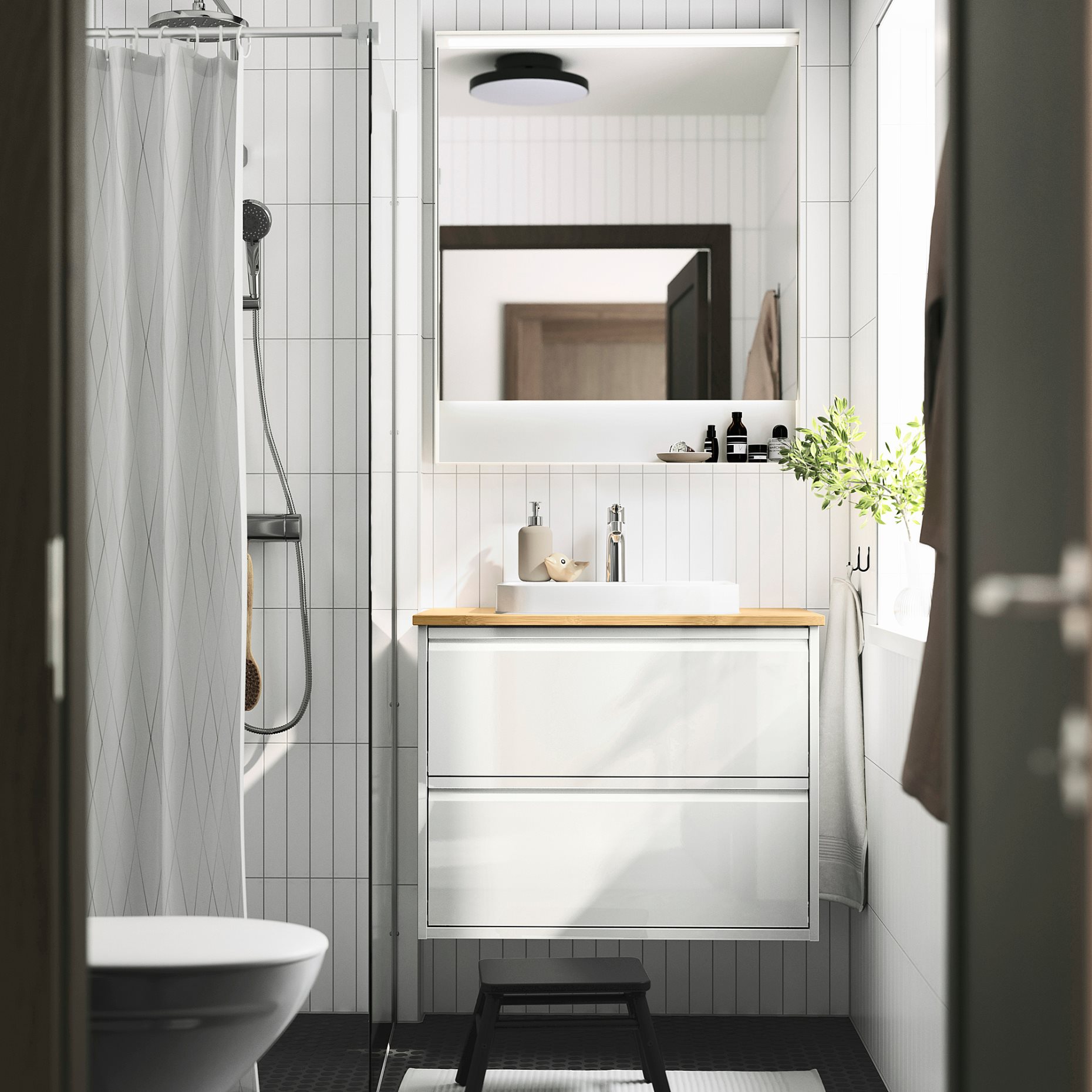 ANGSJON/BACKSJON, wash-stand with drawers/wash-basin/tap/high-gloss, 82x49x71 cm, 695.140.83
