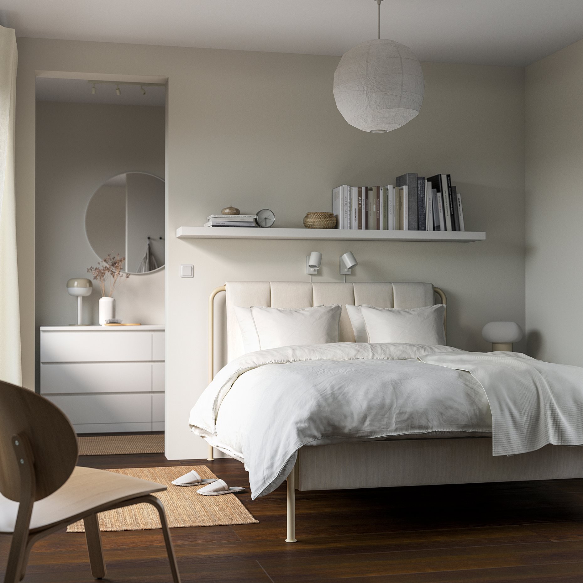 TÄLLÅSEN, upholstered bed frame, 140x200 cm, 695.147.90