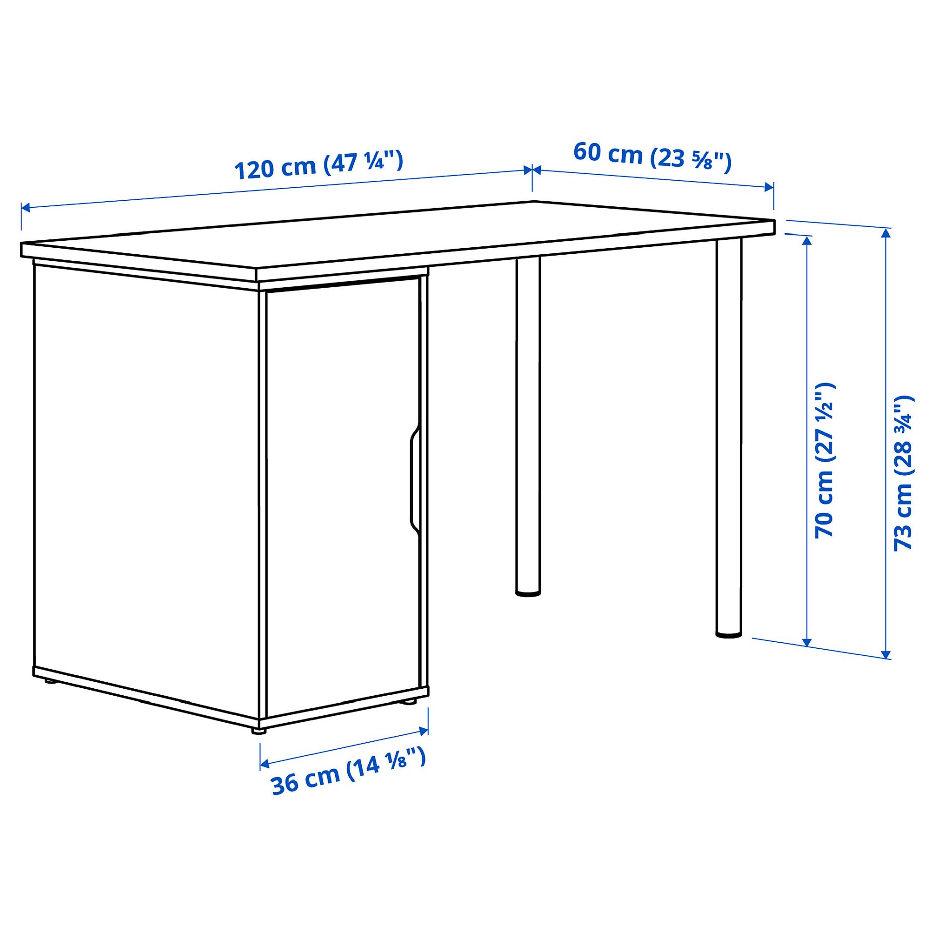 LAGKAPTEN/ALEX, desk, 120x60 cm, 695.214.46