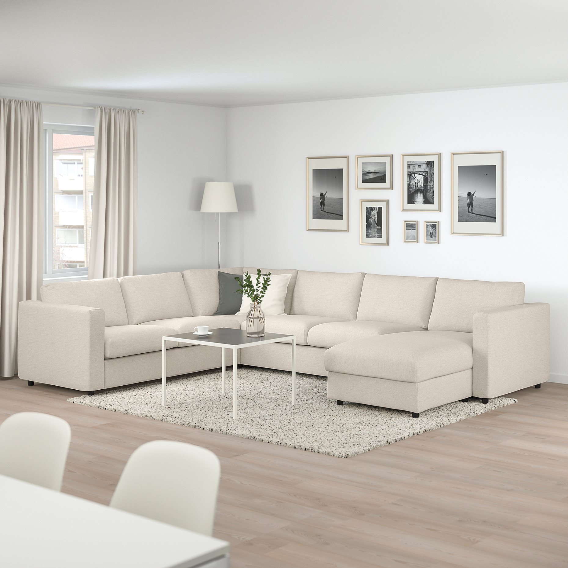 VIMLE, corner sofa-bed, 5-seat with chaise longue, 695.452.25