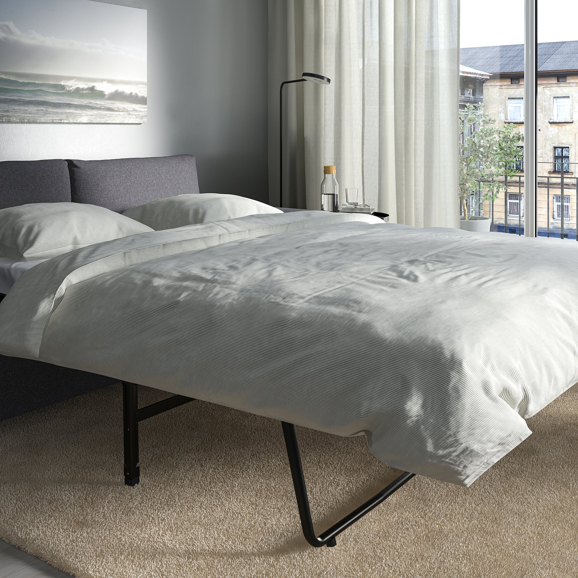 VIMLE, corner sofa-bed with wide armrests, 5-seat with chaise longue, 695.452.49
