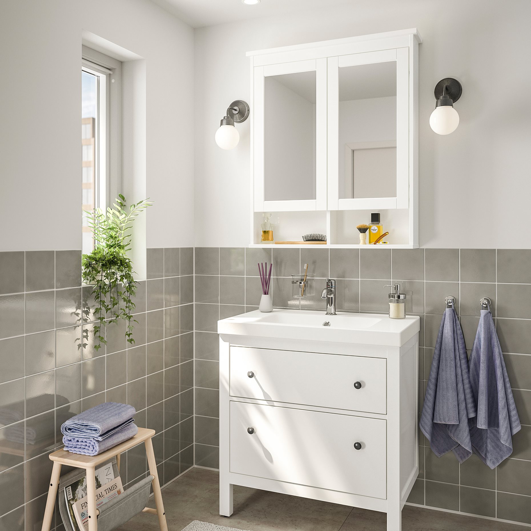 HEMNES/ORRSJON, wash-stand with drawers/wash-basin/tap, 82x49x89 cm, 695.467.91