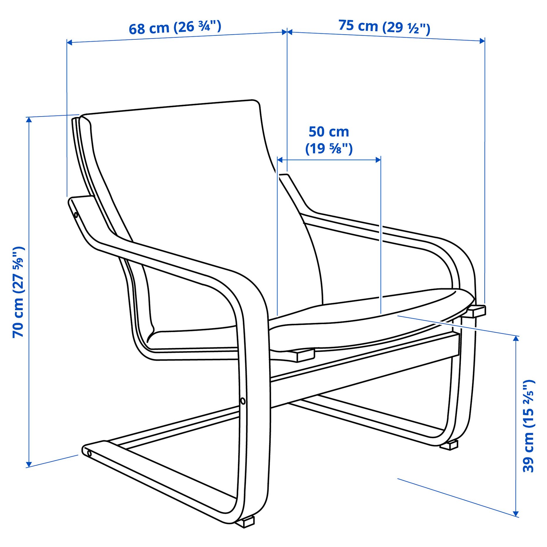 POÄNG, low-back armchair, 695.515.70