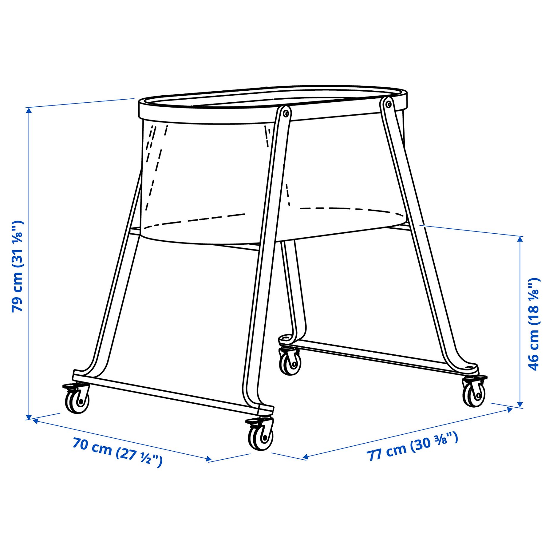 ALSKVARD, bassinet with mattress, 40x73 cm, 695.560.06
