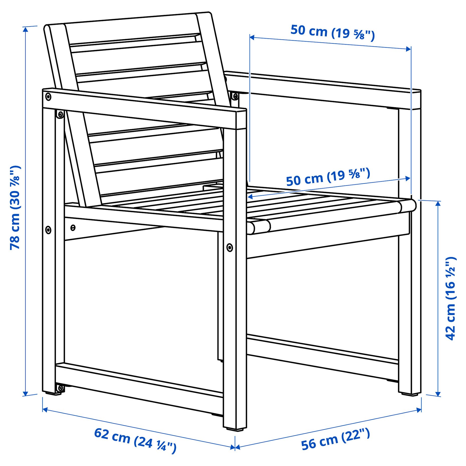 NÄMMARÖ, table with 4 chairs with armrests/outdoor, 140x75 cm, 695.752.55
