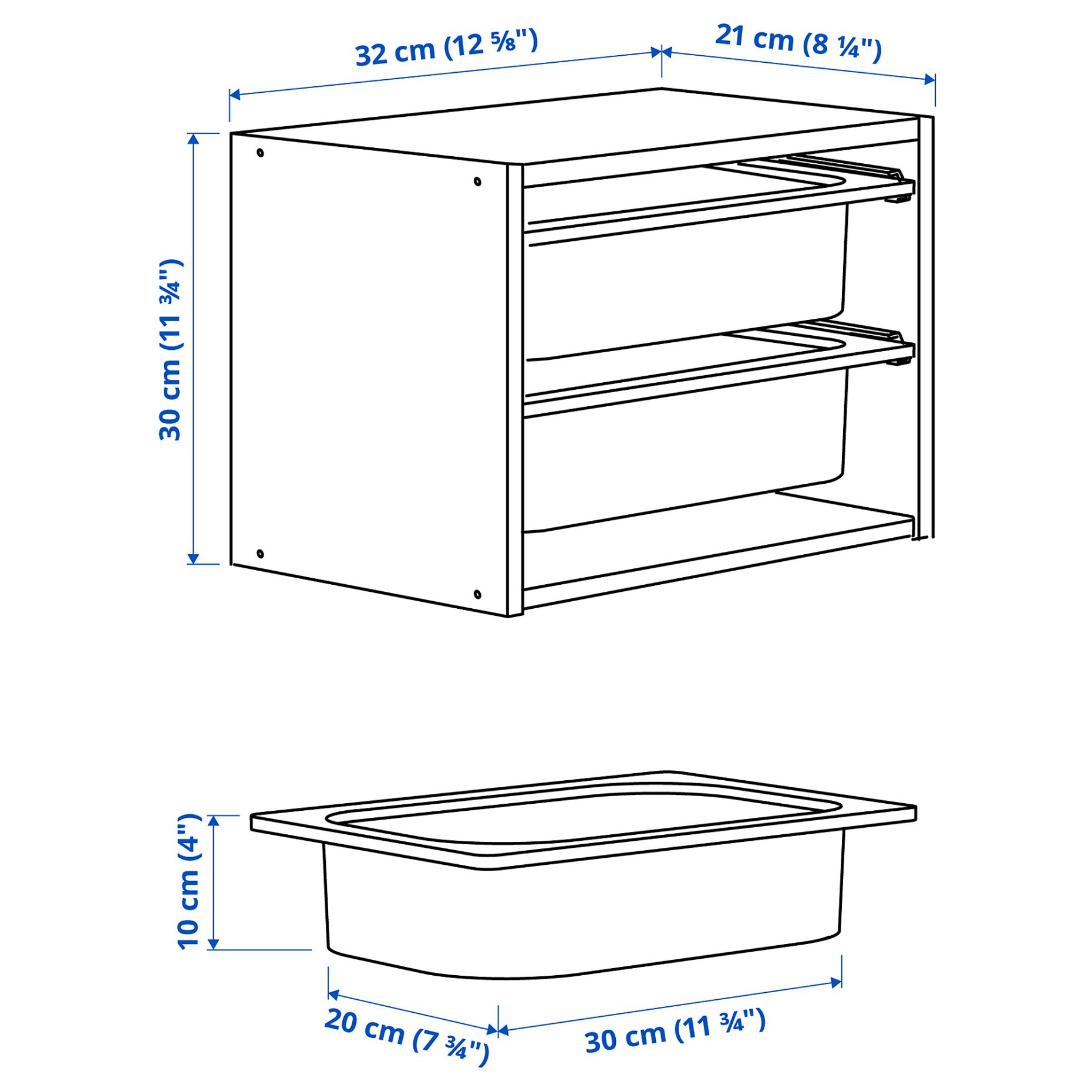 TROFAST, wall storage, 32x21x30 cm, 695.755.14