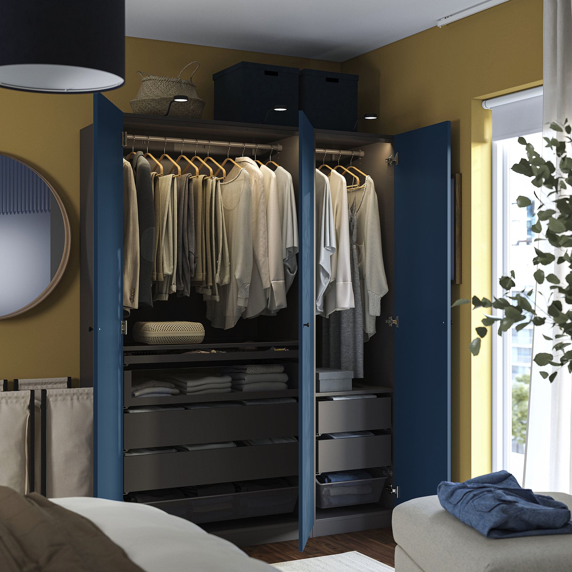 PAX/FYRUDDEN, wardrobe combination, 150x60x201 cm, 695.784.66