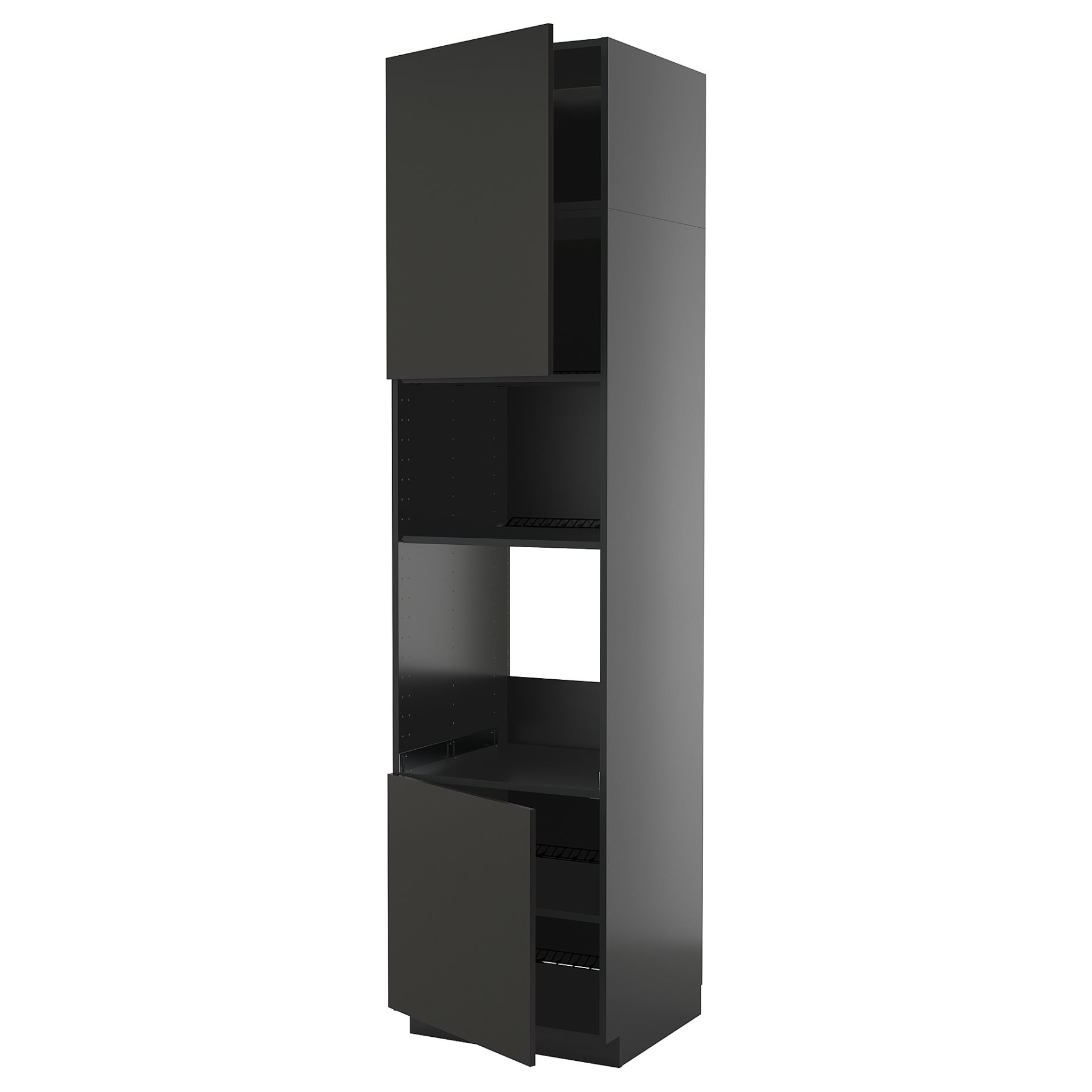 METOD, high cabinet for oven/microwave with 2 doors/shelves, 60x60x240 cm, 695.871.21
