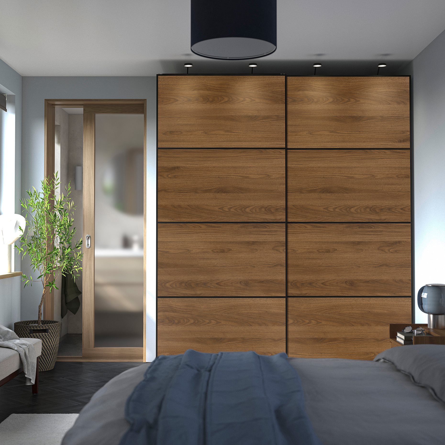 PAX/MEHAMN, wardrobe with sliding doors, 200x66x236 cm, 696.087.79