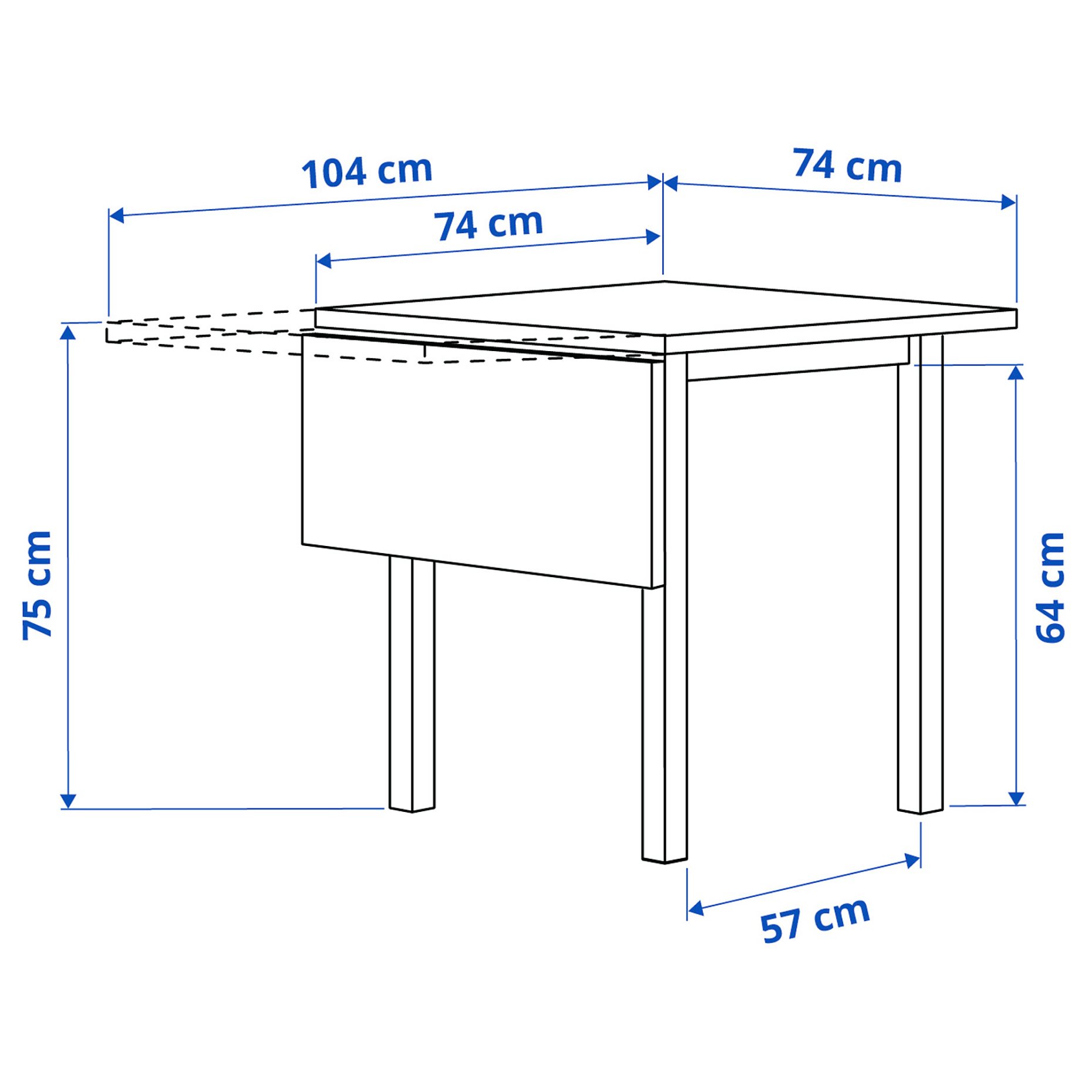 NÄSINGE/HÖGVED, table and 2 chairs, 74/104 cm, 696.101.45