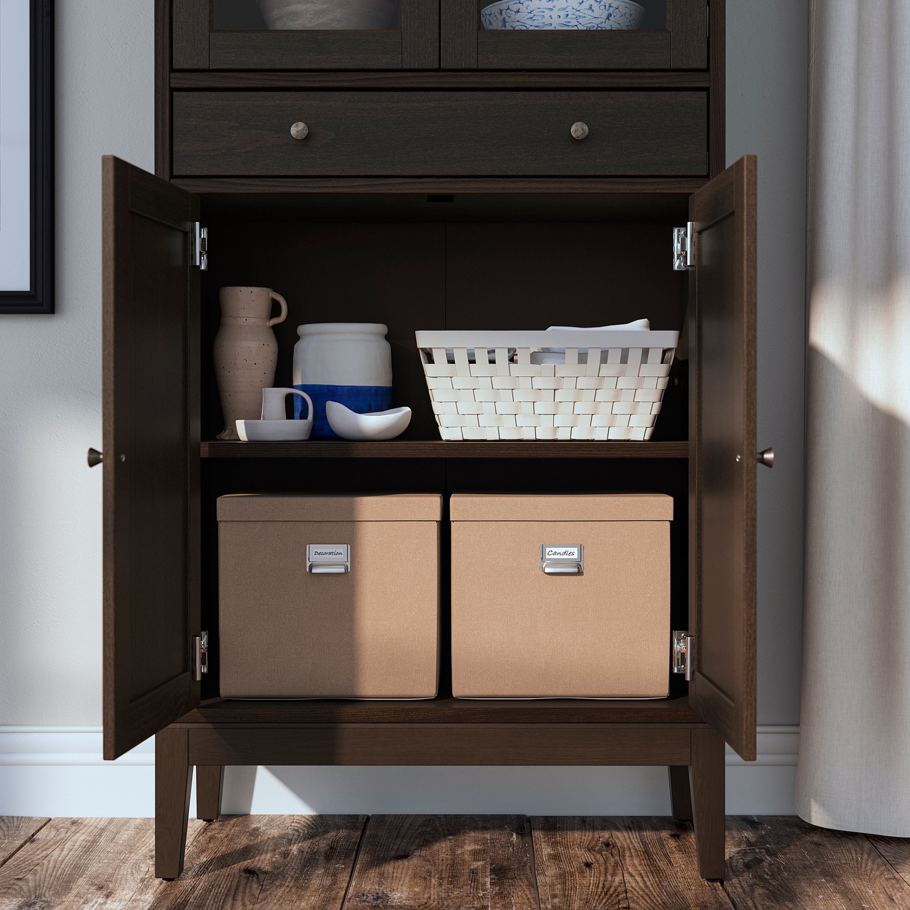 IDANÄS, high cabinet with glass-doors and 1 drawer, 81x39x211 cm, 704.878.37