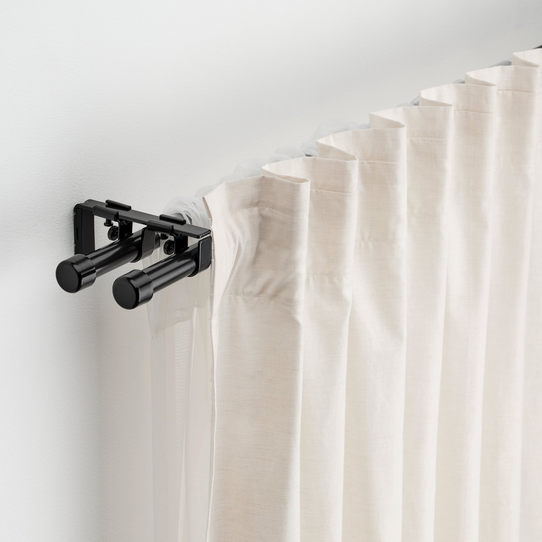 BEKRÄFTA, double curtain rod set, 120-210 cm 19 mm, 704.896.95