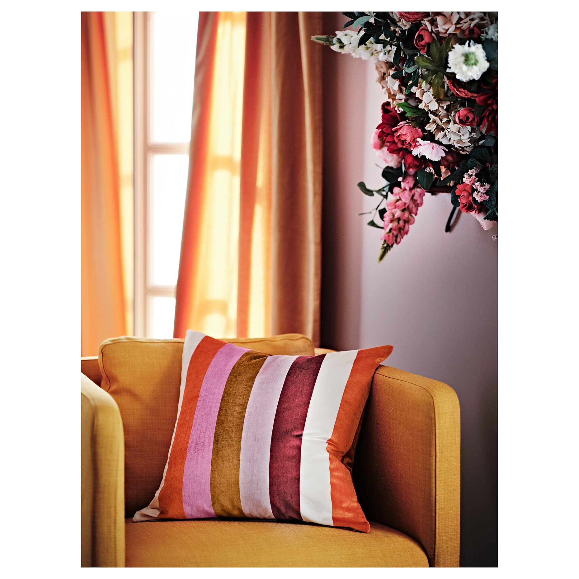 VATTENVÄN, cushion cover/striped, 50x50 cm, 705.432.92