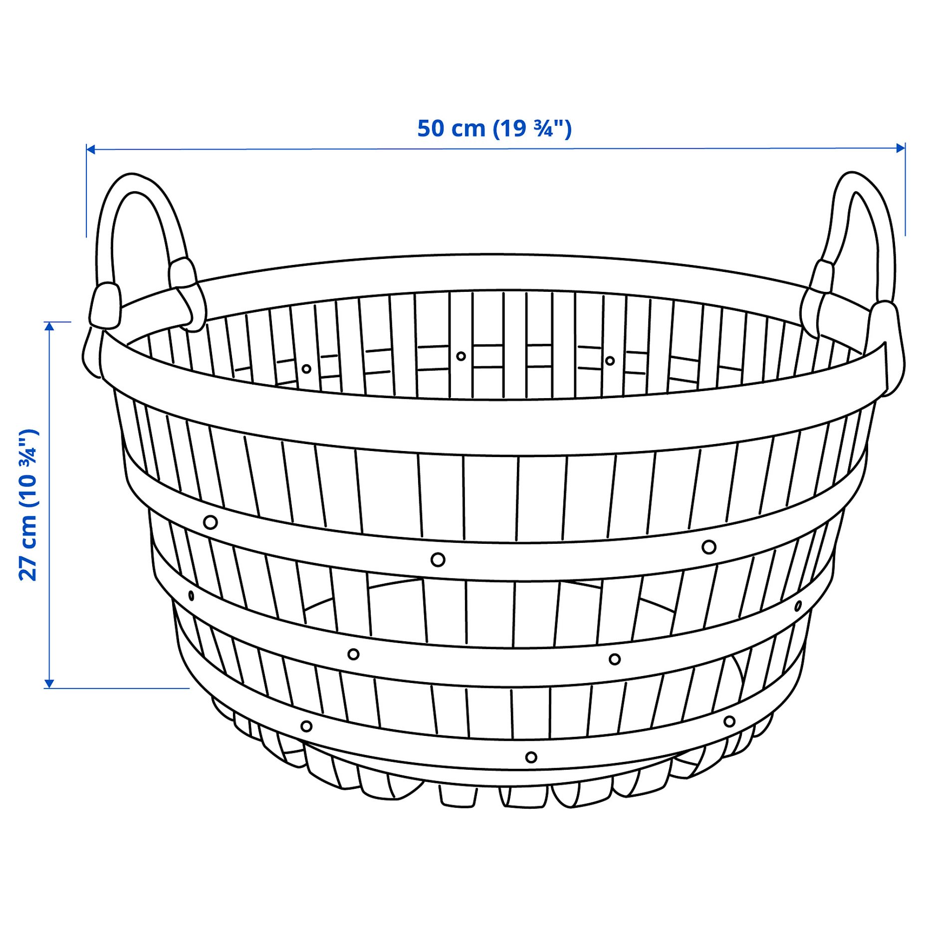 VÄXTHUS, basket/handmade, 50x27 cm, 705.511.35