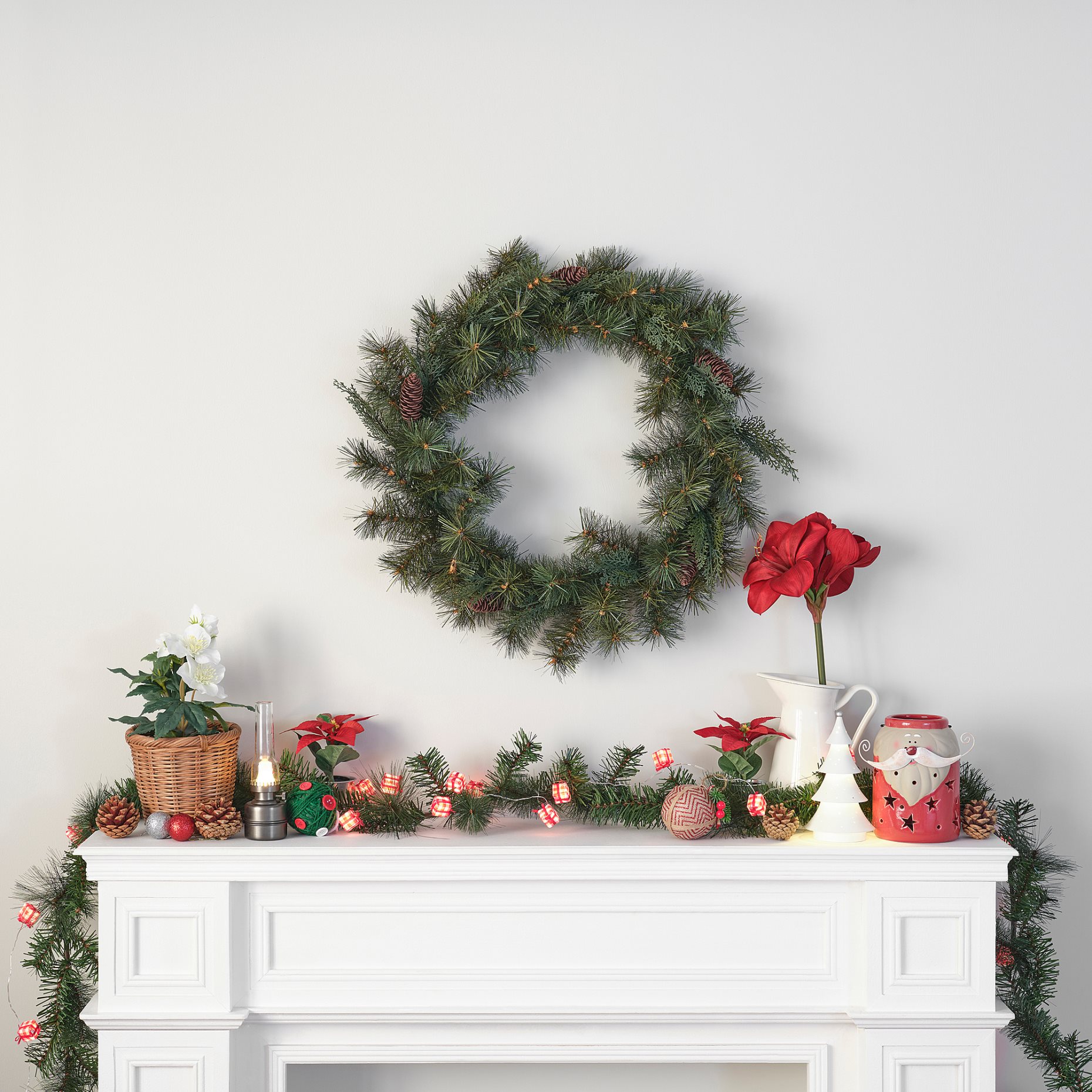 VINTERFINT, artificial wreath/in/outdoor/pine cone, 60 cm, 705.621.34