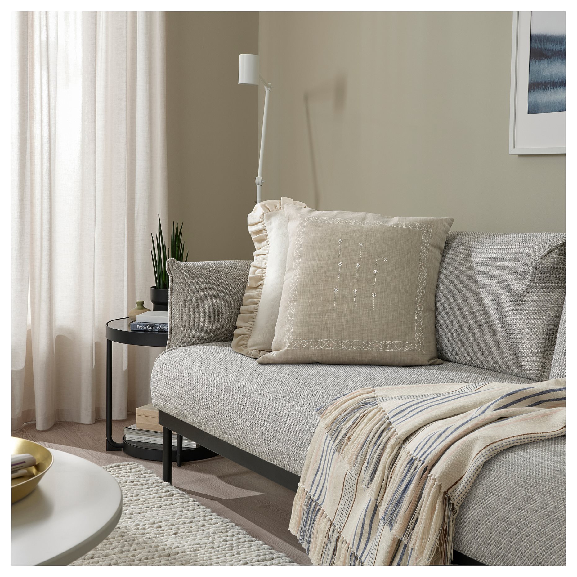 AKERNEJLIKA, κάλυμμα μαξιλαριού/λουλούδι, 50x50 cm, 705.772.01