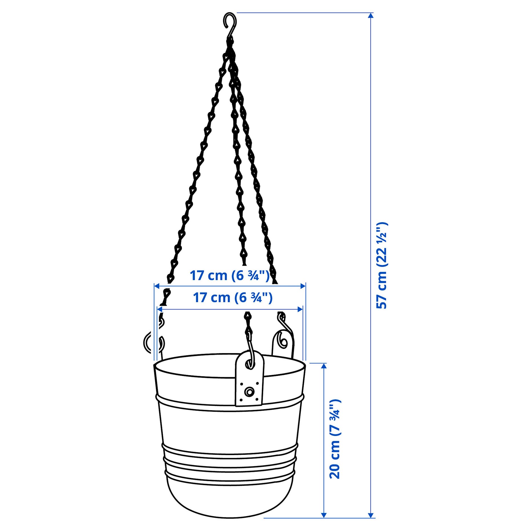 PÄRLRÖNN, hanging planter in/outdoor, 15 cm, 705.822.50