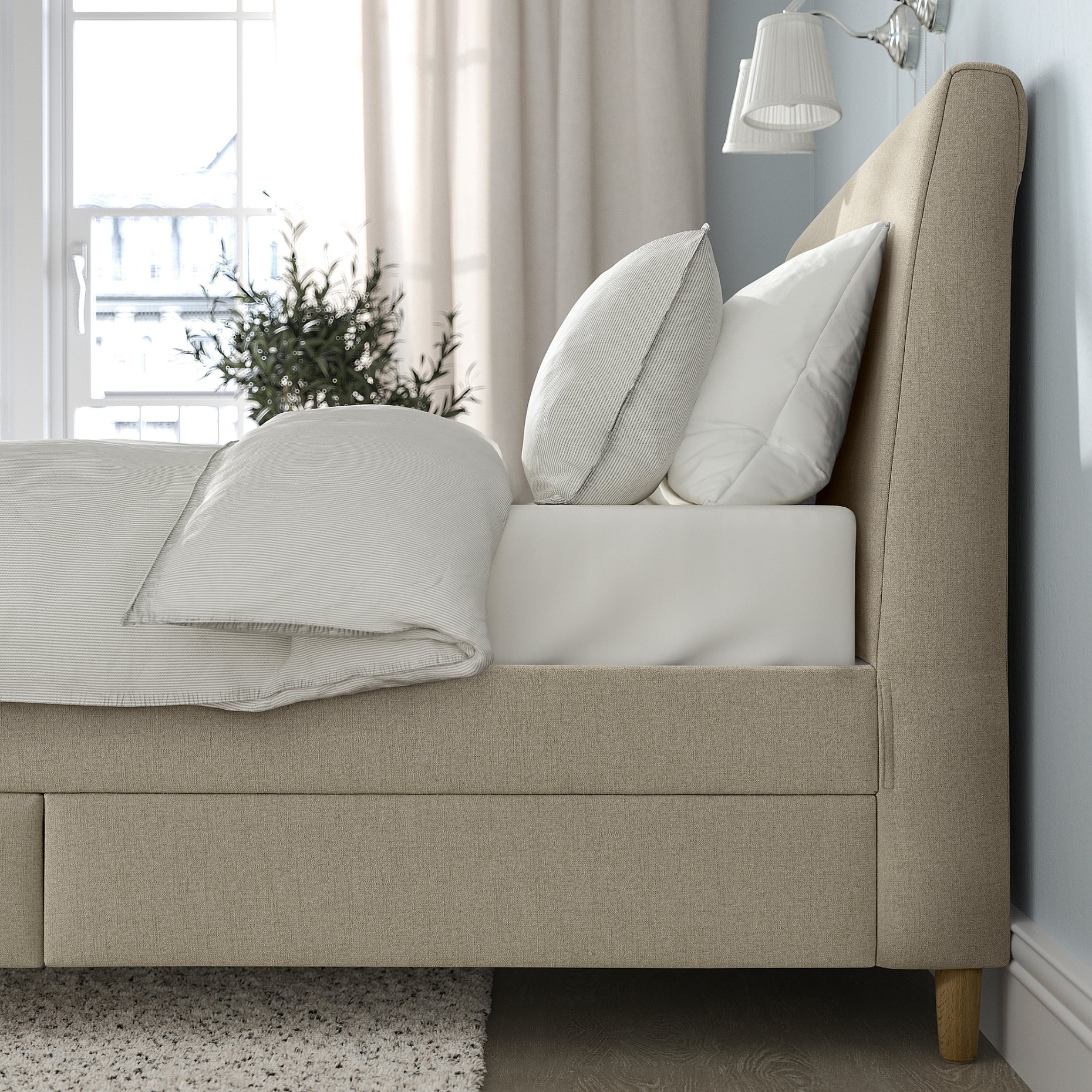 IDANÄS, upholstered storage bed, 140x200 cm, 705.880.92