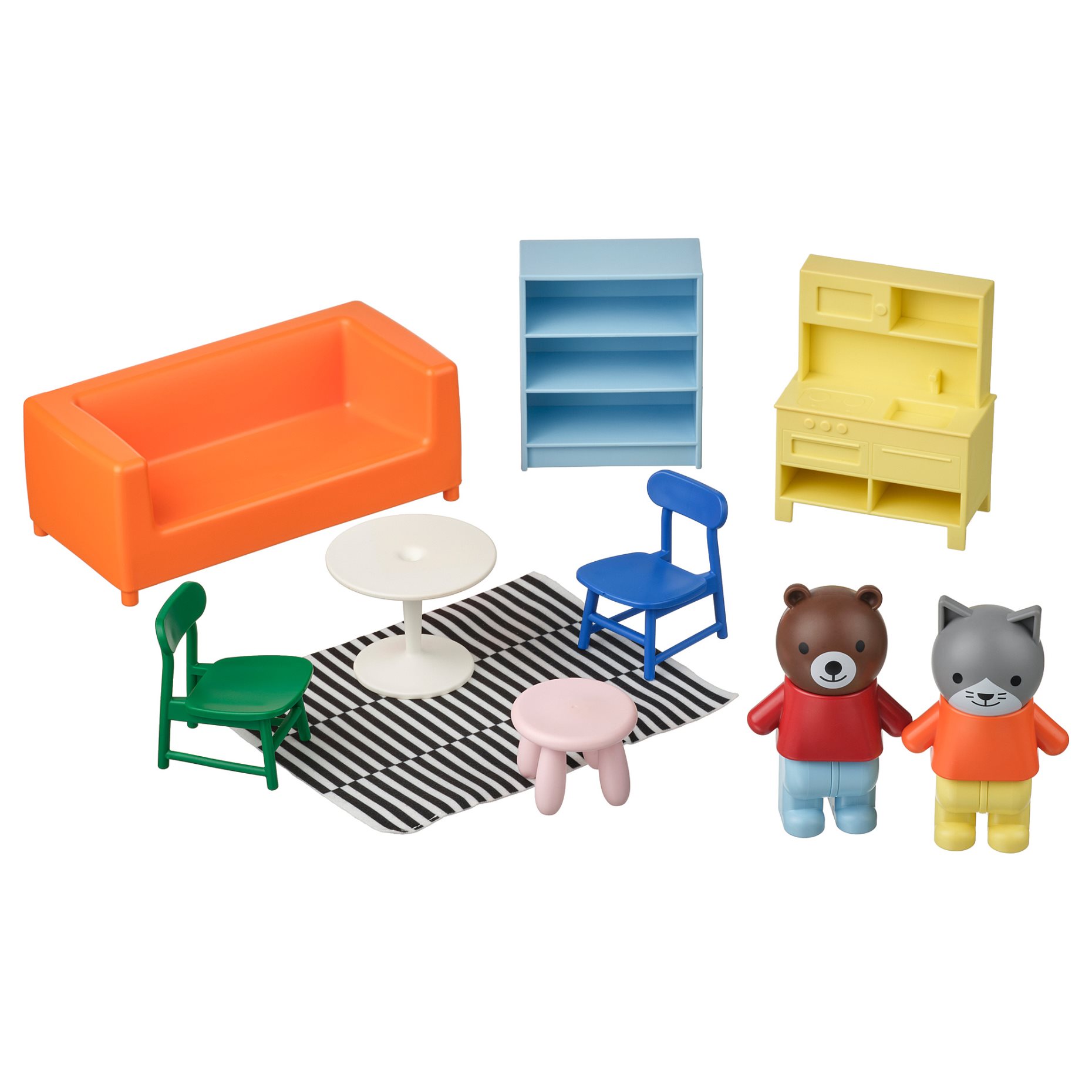 HUSET, dollhouse furniture and figures/living room/kitchen, 705.974.97