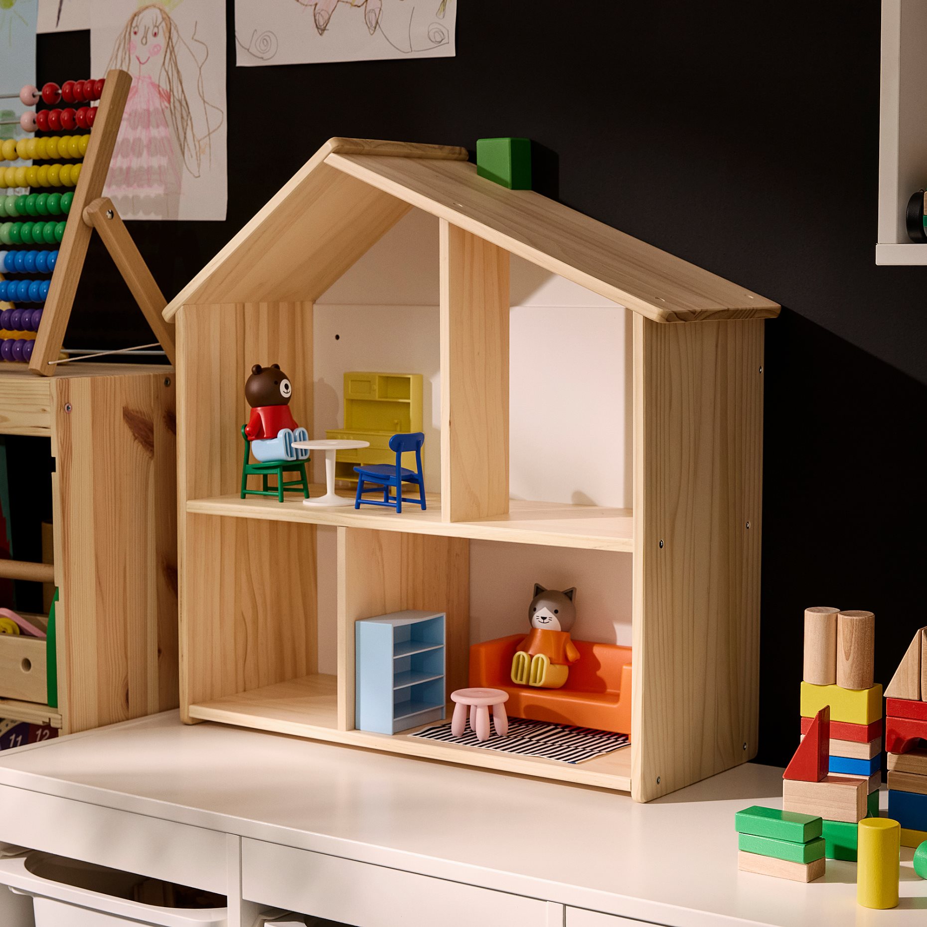 HUSET, dollhouse furniture and figures/living room/kitchen, 705.974.97