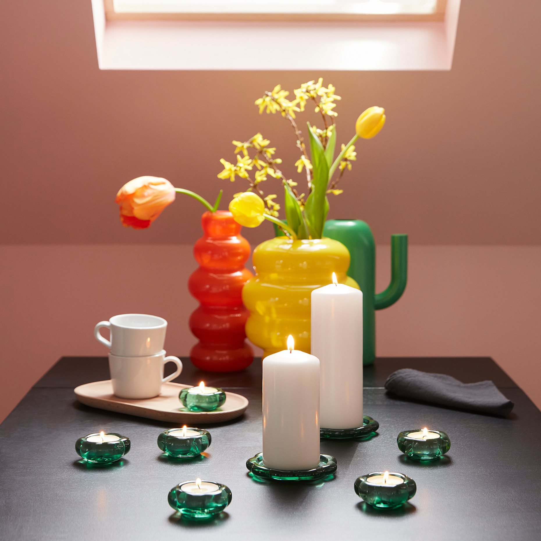 BLADFÅGEL, candle dish, 11 cm, 706.070.43