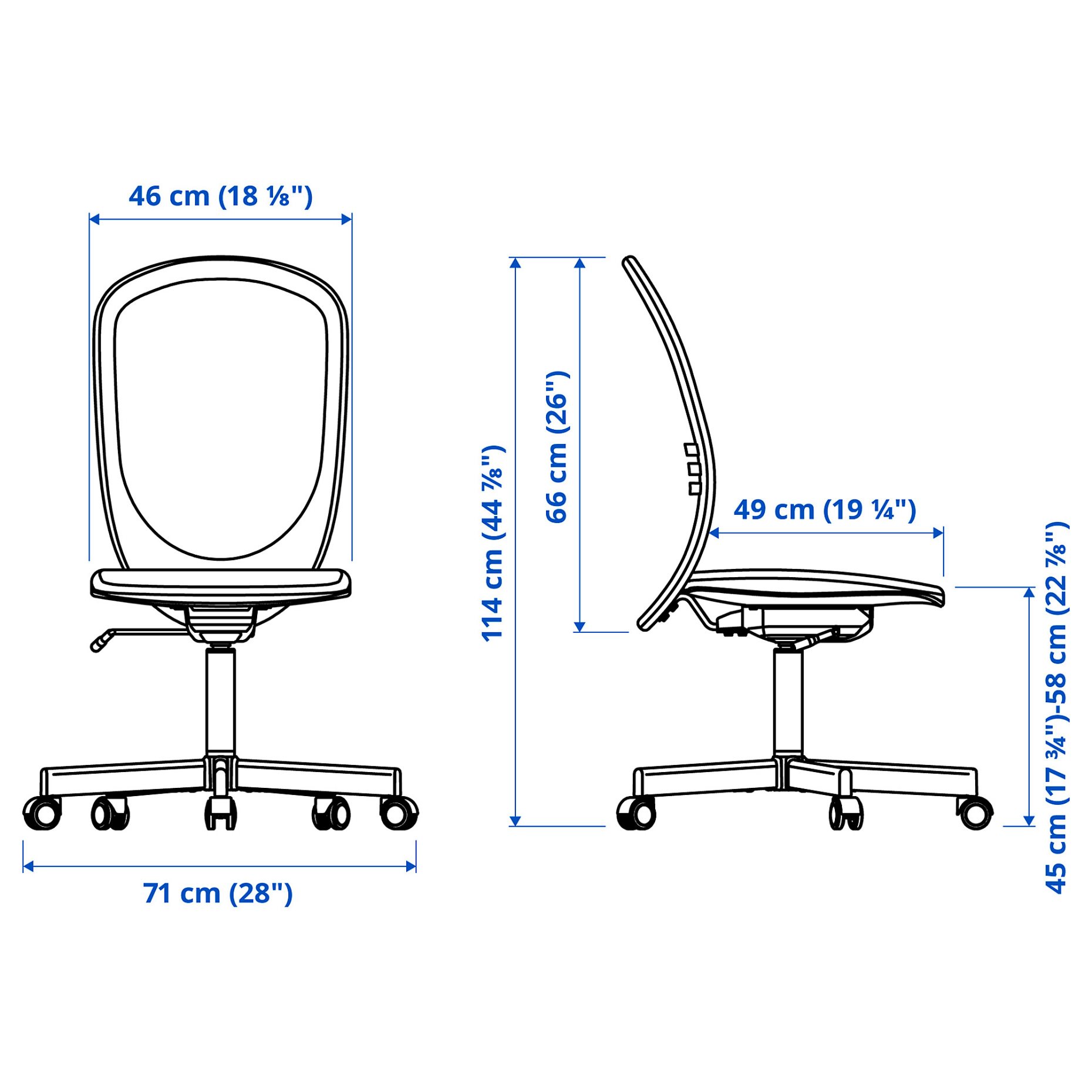 TROTTEN/FLINTAN/EKENABBEN, σύνθεση γραφείου και αποθήκευσης με περιστρεφόμενη καρέκλα, 794.368.29