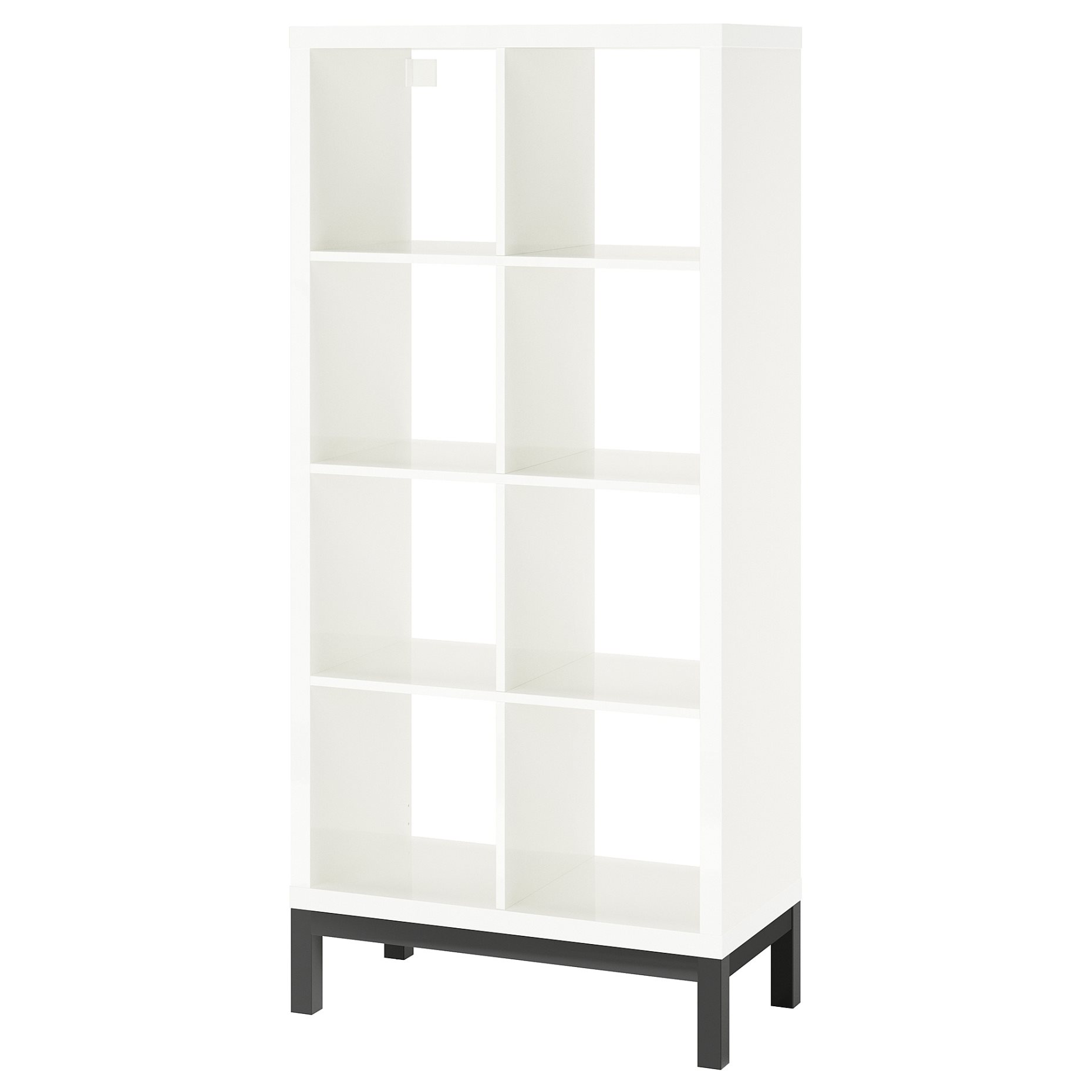 KALLAX, shelving unit with underframe/high-gloss, 77x164 cm, 794.426.46