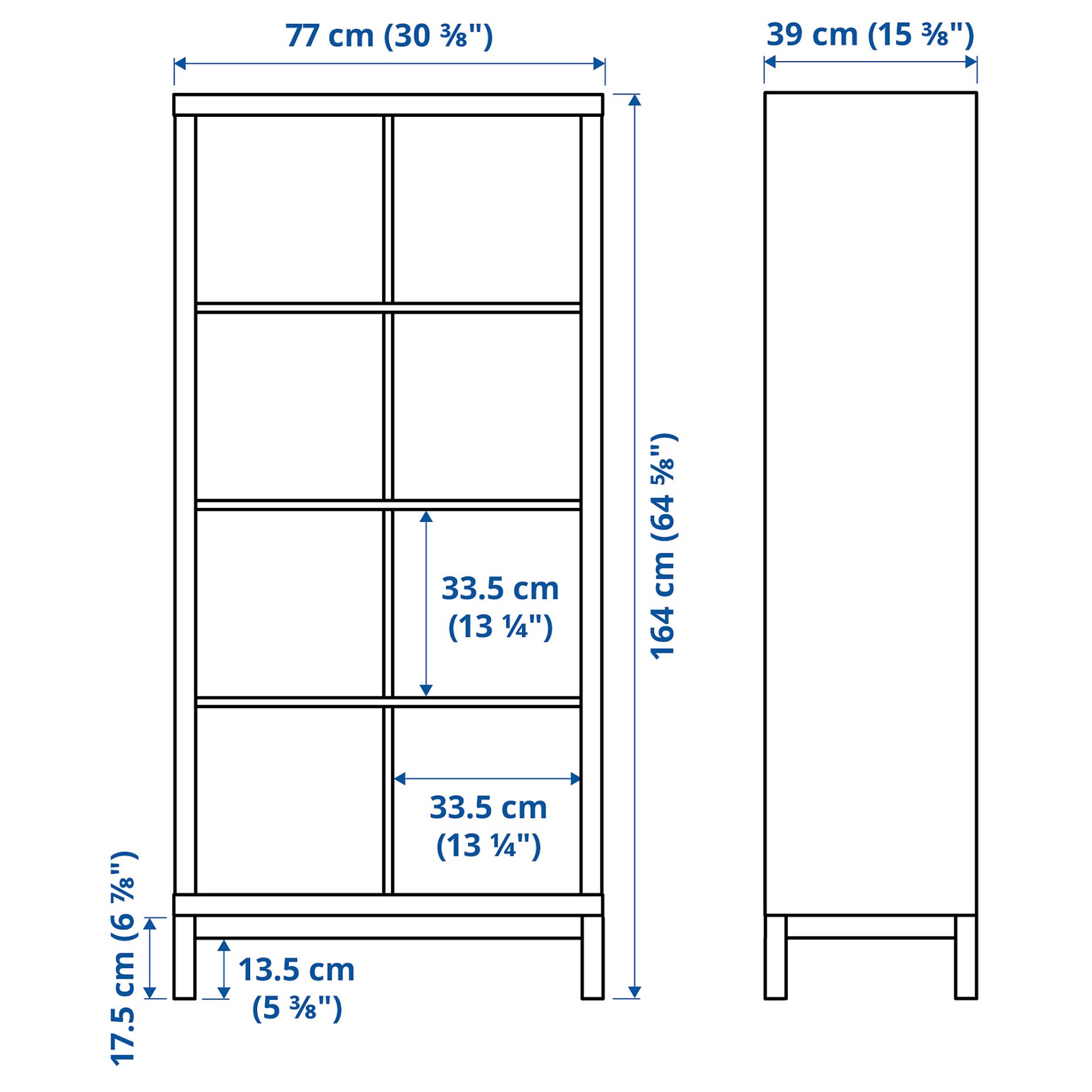 KALLAX, shelving unit with underframe/high-gloss, 77x164 cm, 794.426.46
