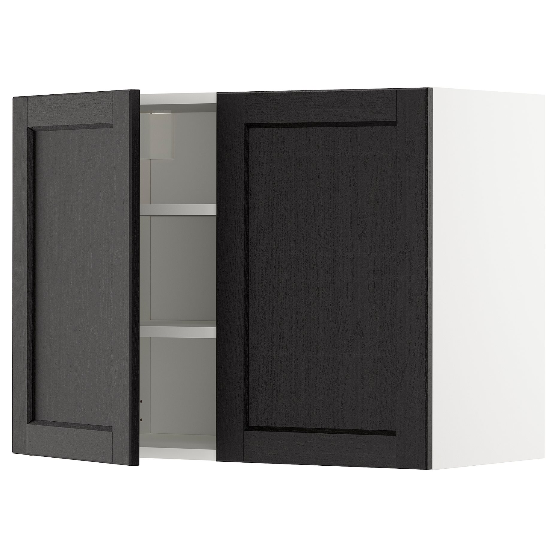 METOD, wall cabinet with shelves/2 doors, 80x60 cm, 794.545.35