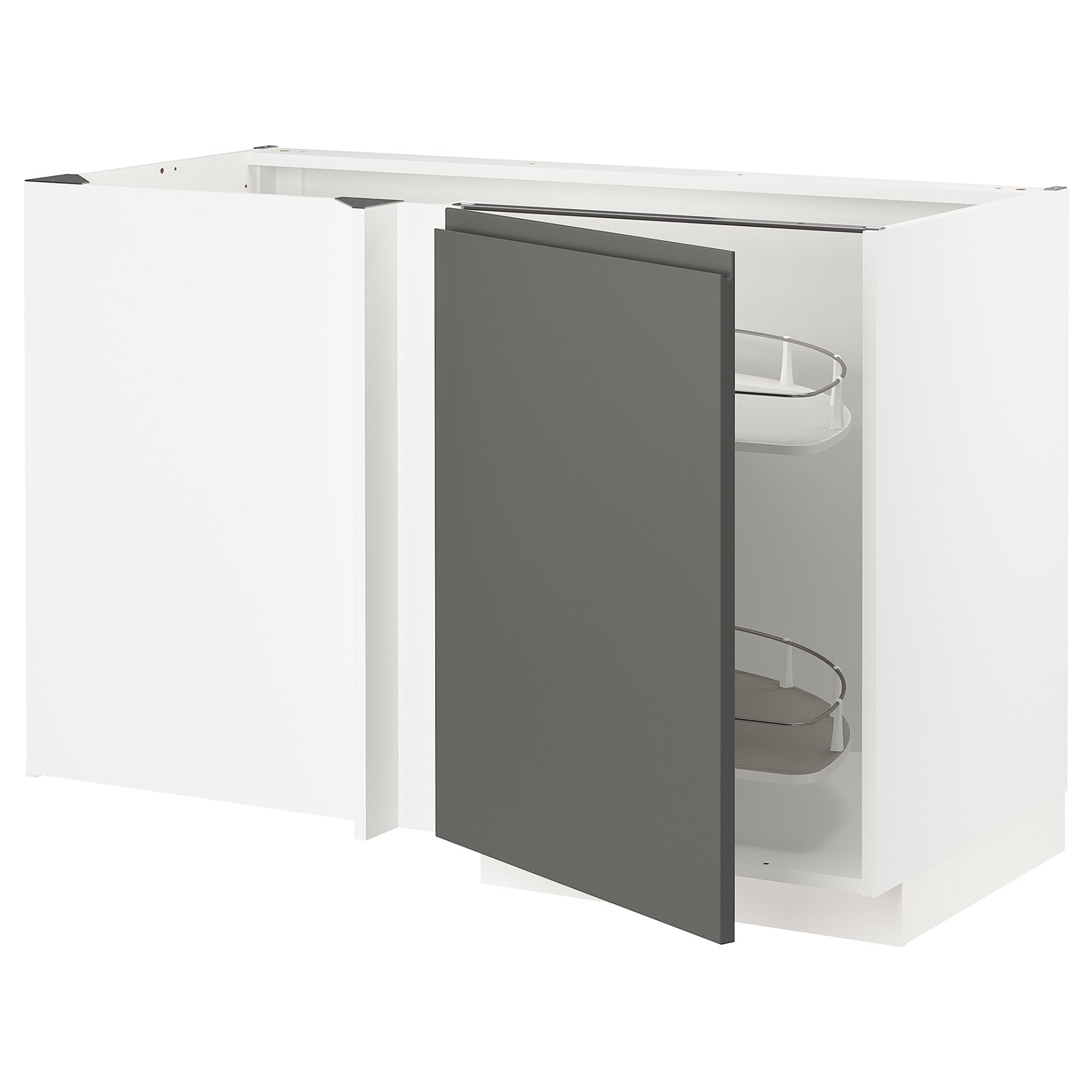 METOD, corner base cabinet with pull-out fitting, 128x68 cm, 794.554.98