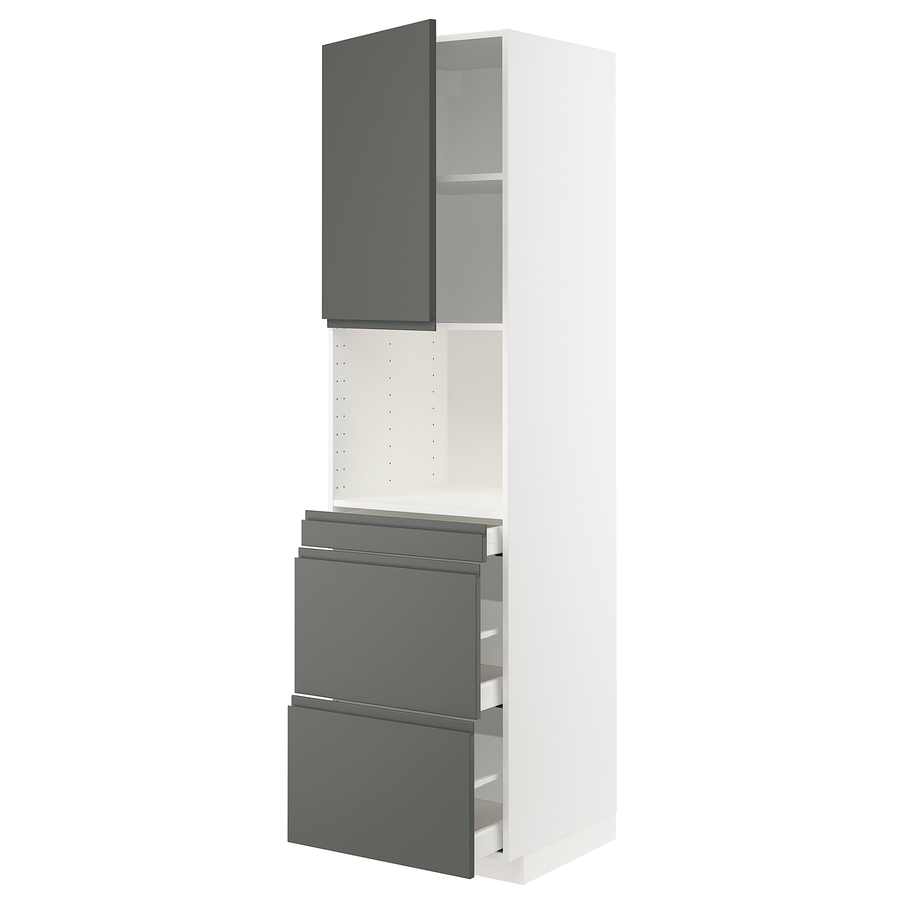 METOD, high cabinet for microwave combi with door/3 drawers, 60x60x220 cm, 794.580.34