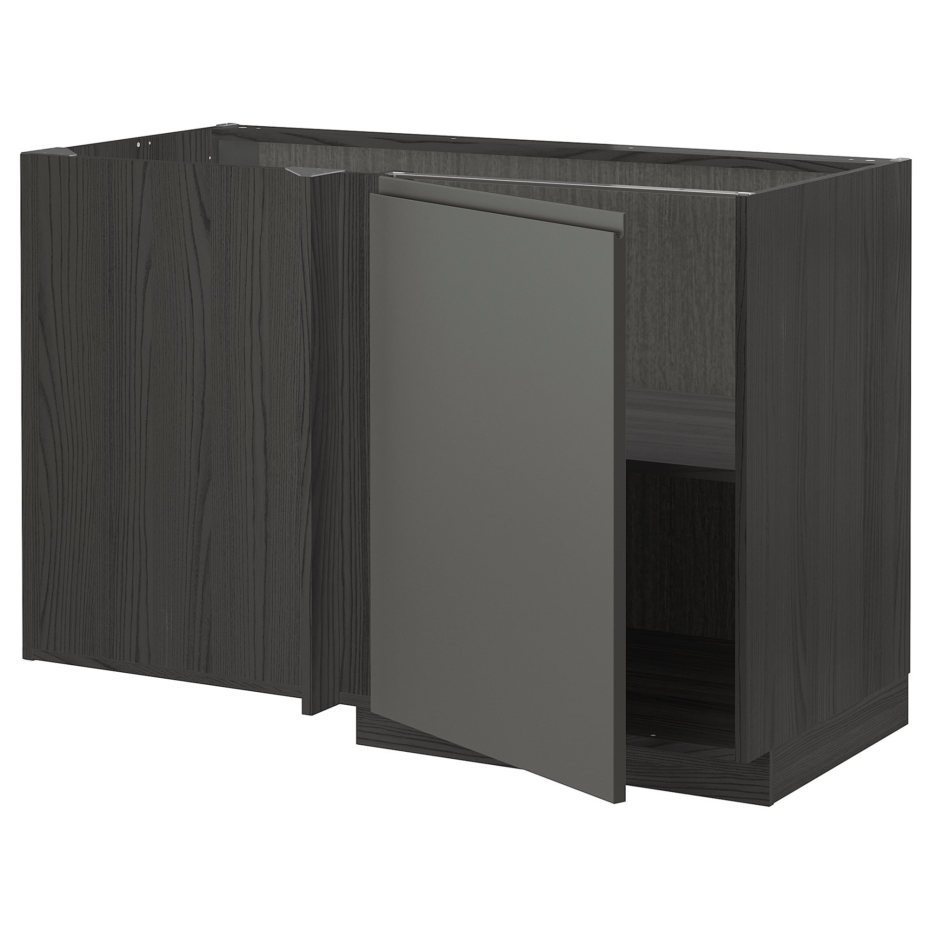 METOD, corner base cabinet with shelf, 128x68 cm, 794.582.46